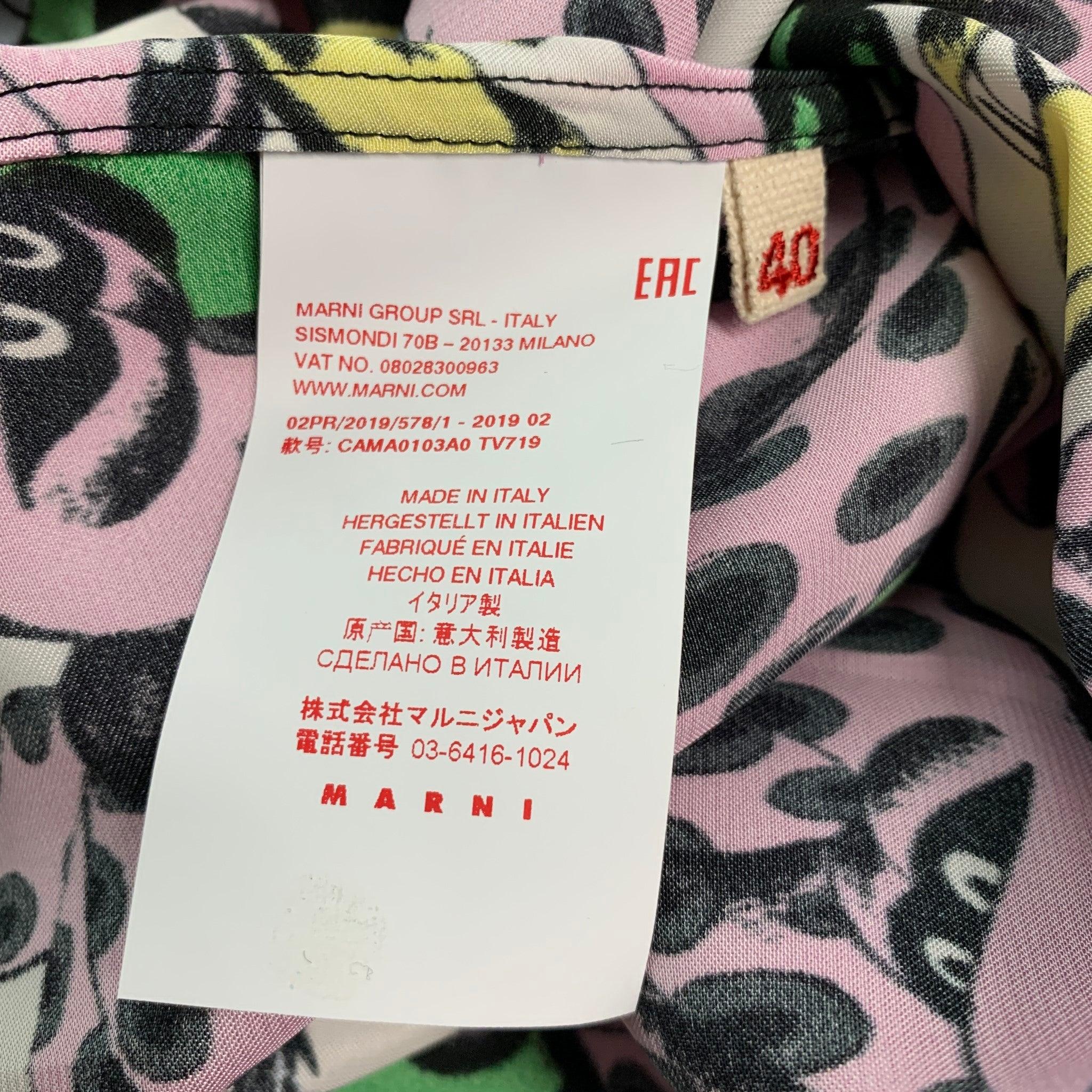 MARNI Größe S Rosa Mehrfarbiges Hemd mit Viskosedruck und Knopfleiste im Angebot 2