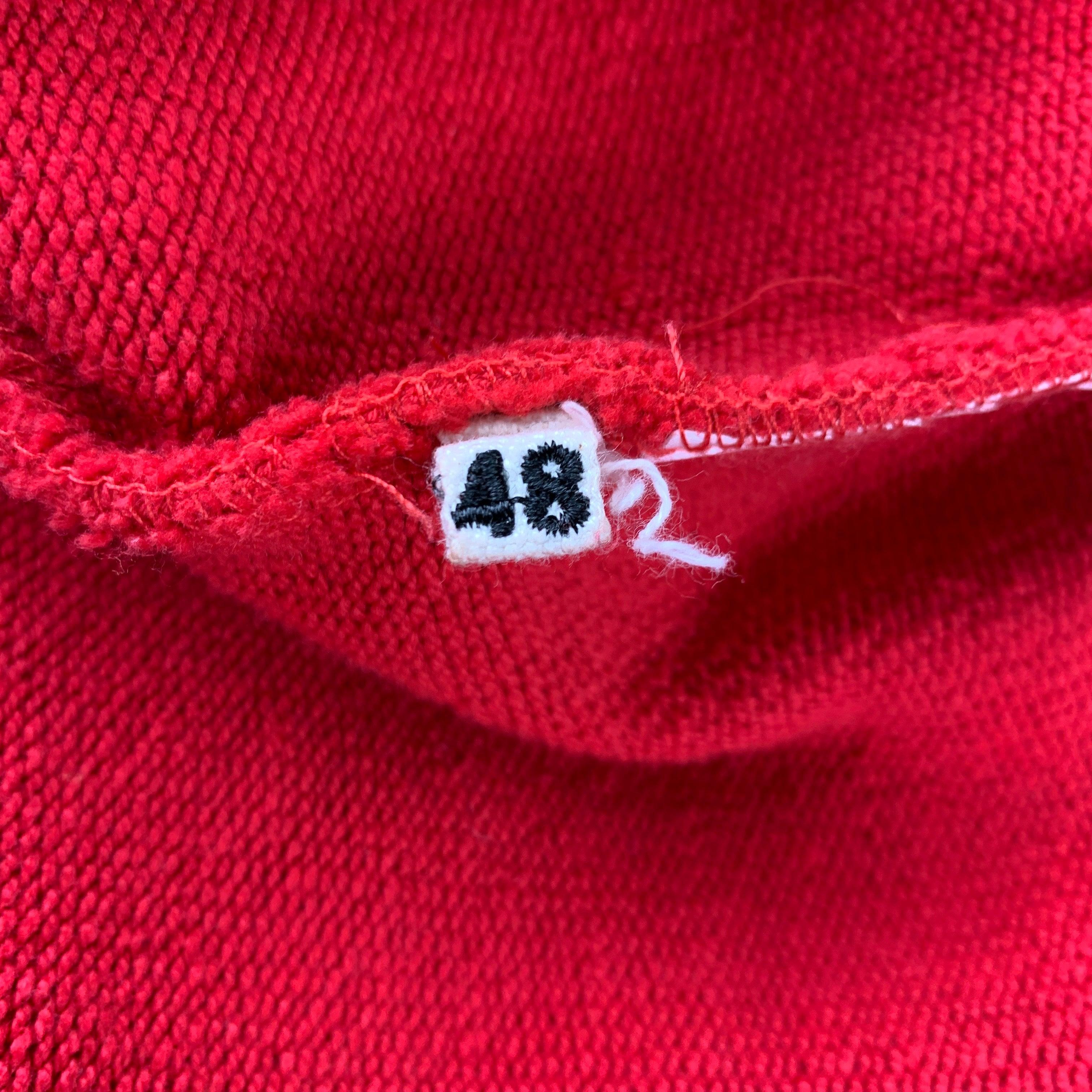 Men's MARNI Size S Red & Mustard Color Block Cotton Crew-Neck Sweatshirt