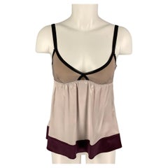 MARNI Size S Silver Purple Silk Color Block Camisole Dress Top