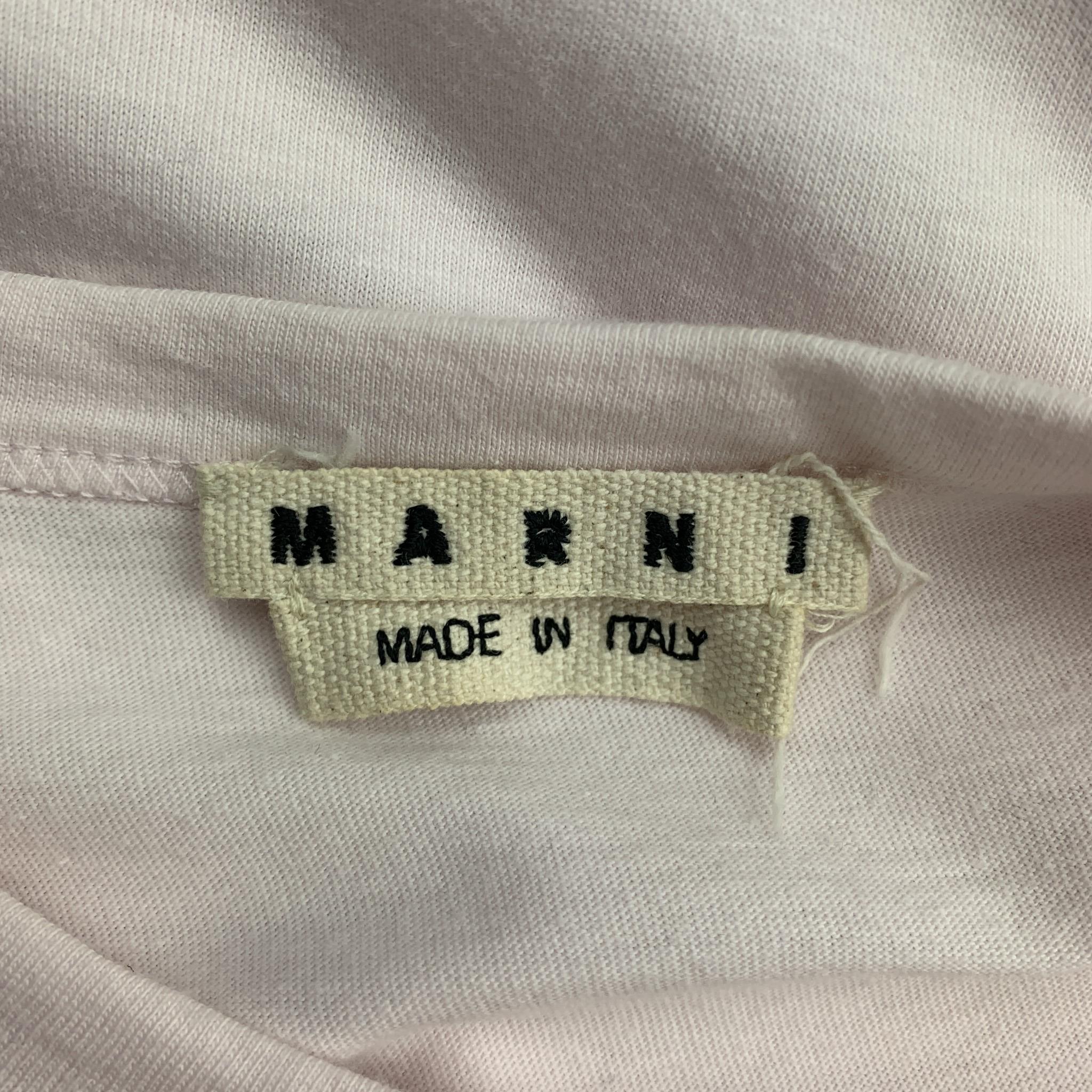 Men's MARNI Size XL Pink Contrast Stitch Cotton Crew-Neck T-shirt