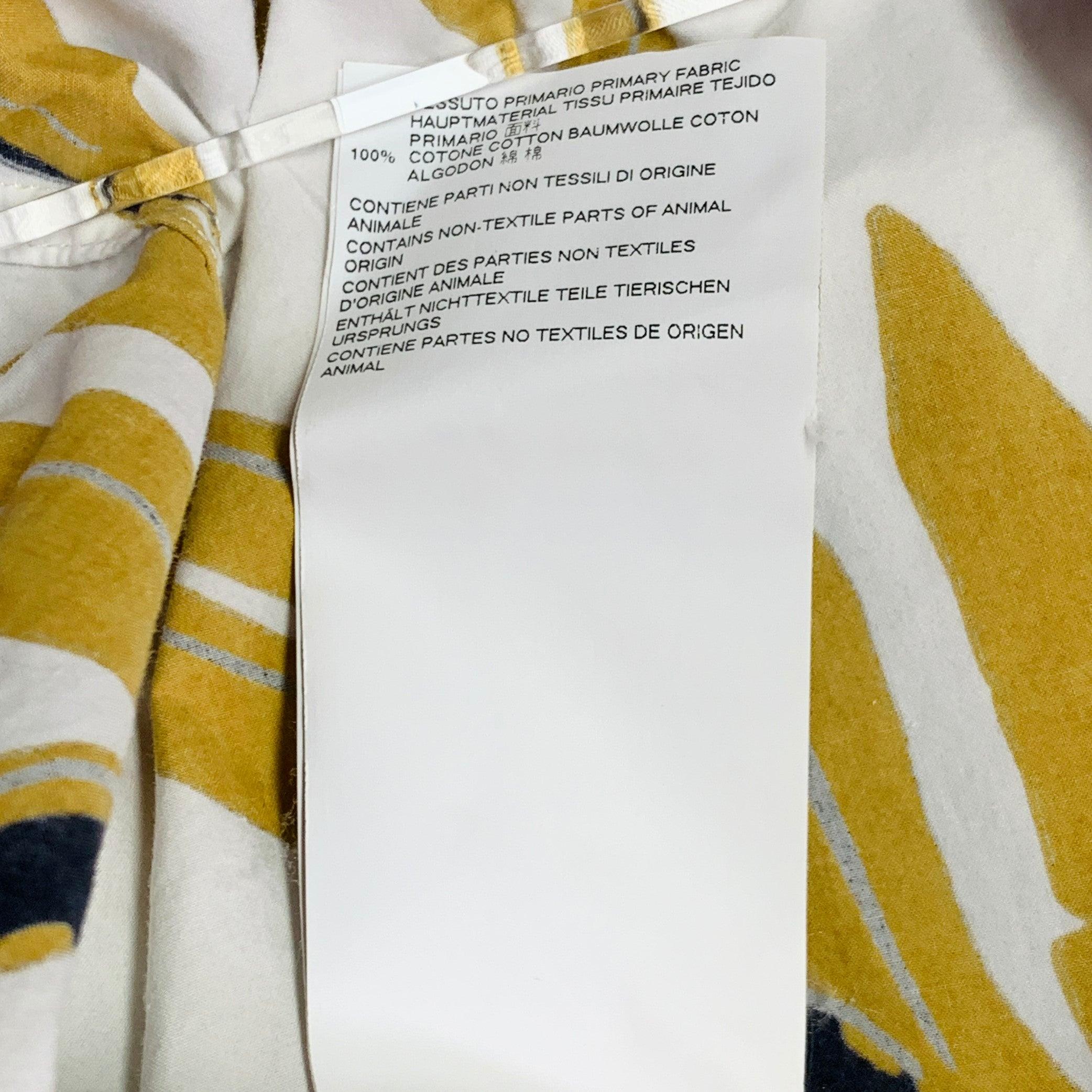 MARNI Größe XS Weiß Khaki Schwarz Blätter Baumwolle Button Up Kurzarmhemd im Angebot 4