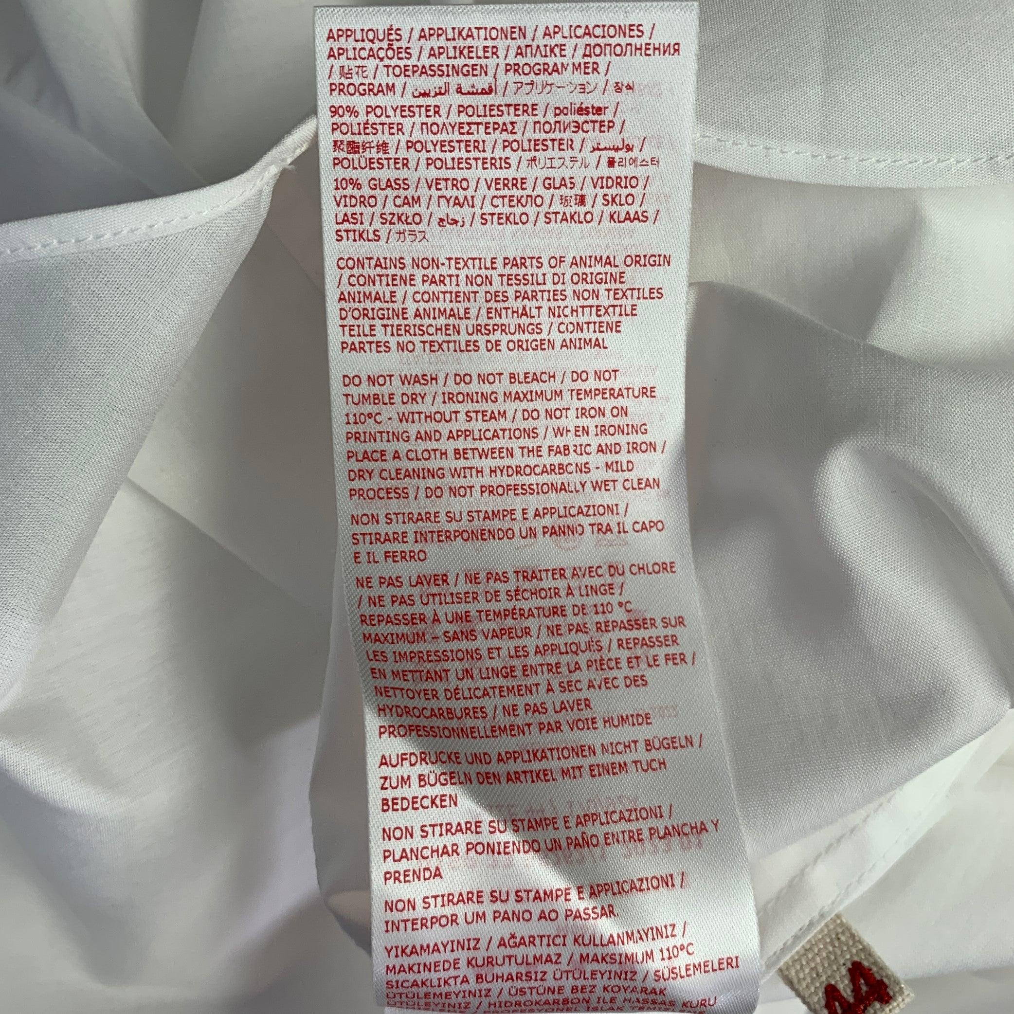 MARNI Size XS White Sequined Cotton Oversized Long Sleeve Shirt For Sale 2