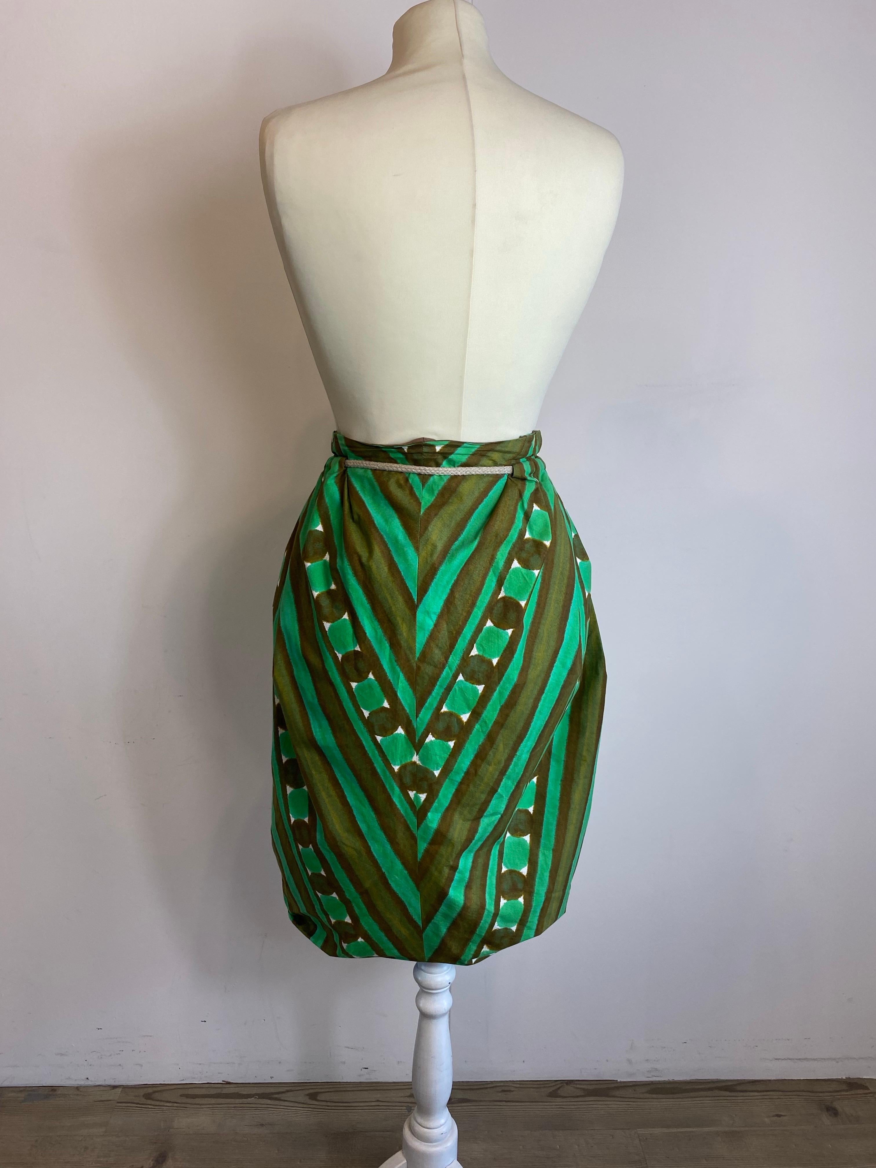Falda Marni en verde y marrón. en venta 1