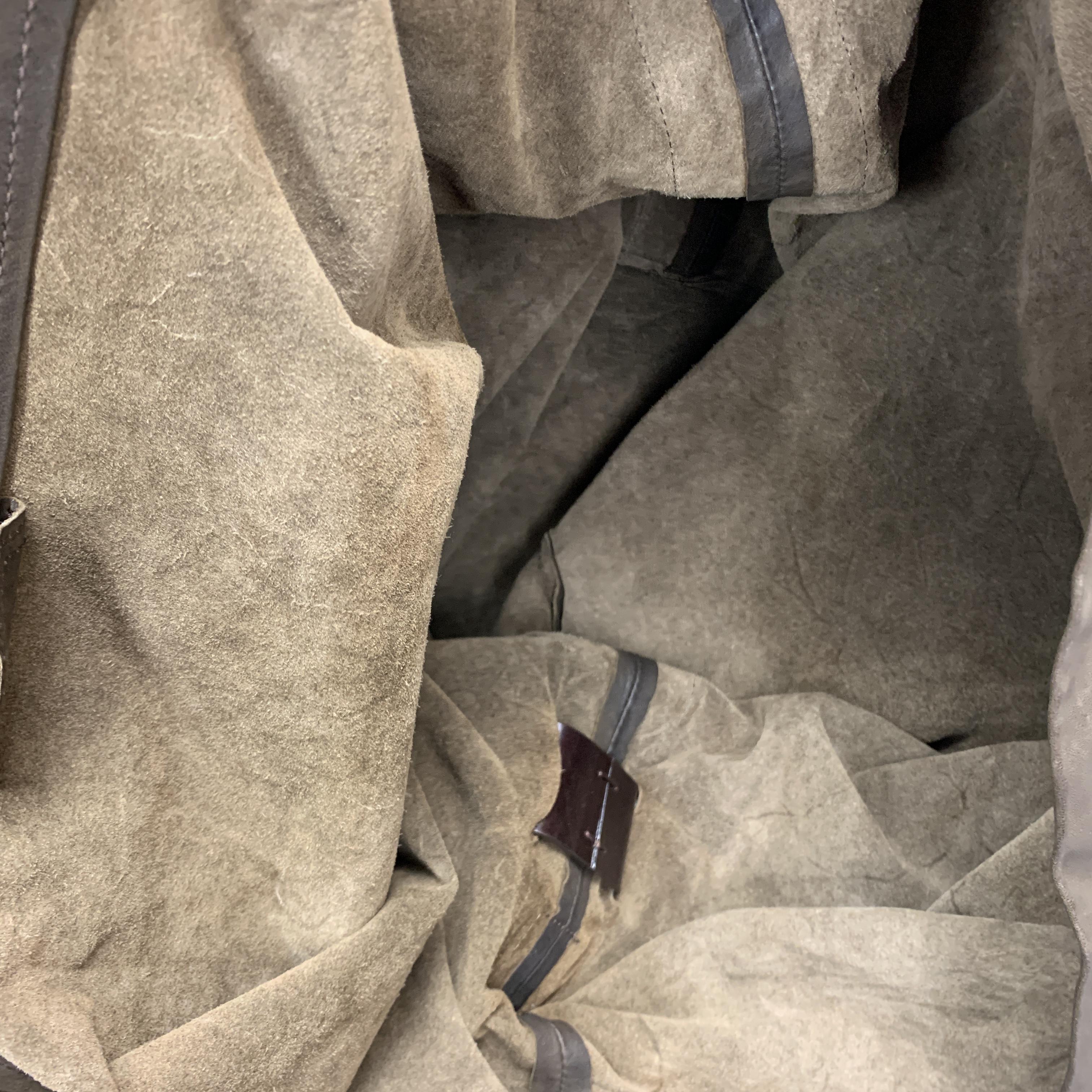 MARNI Solid Brown Soft Leather Oversized Hobo Shoulder Bag 6