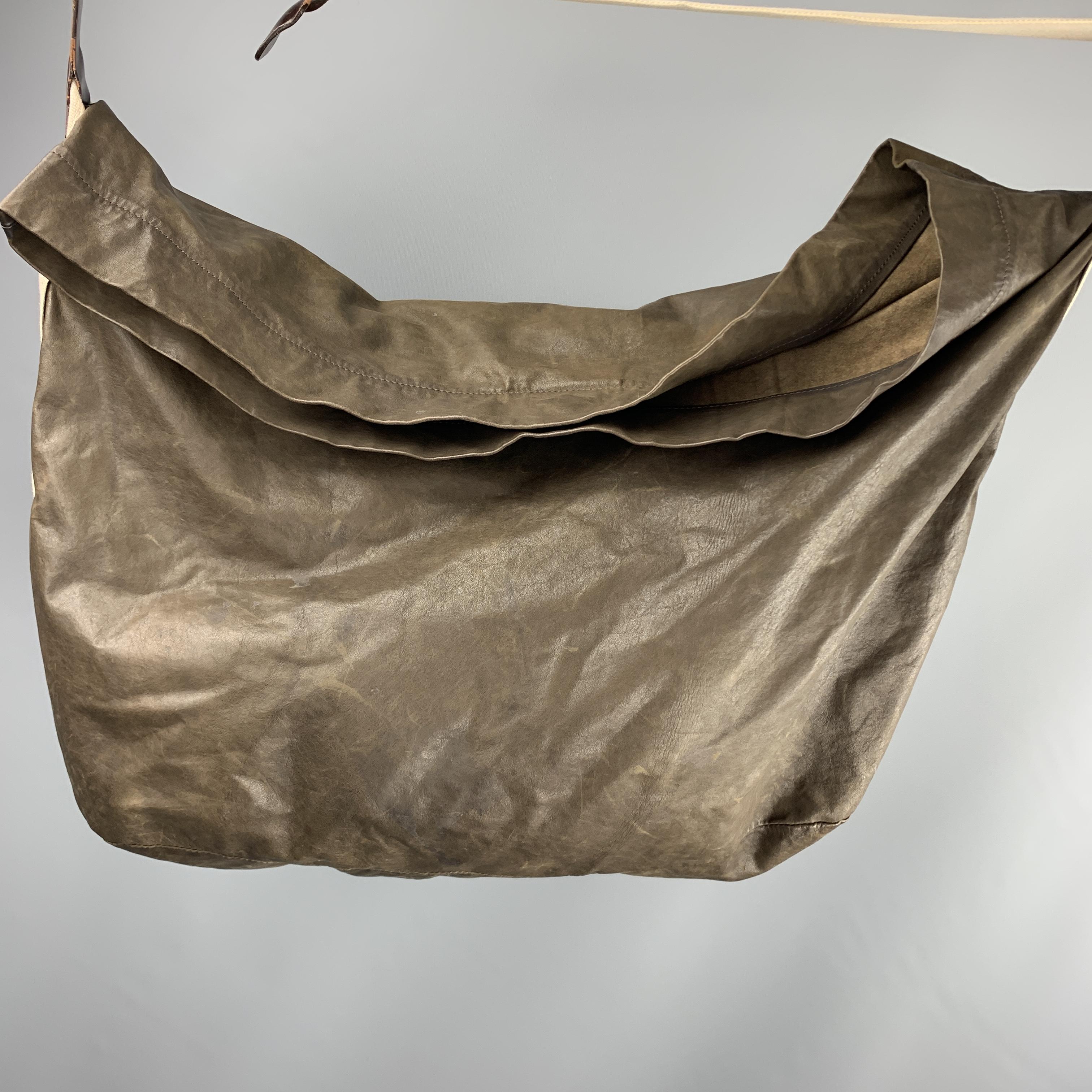 MARNI Solid Brown Soft Leather Oversized Hobo Shoulder Bag 3