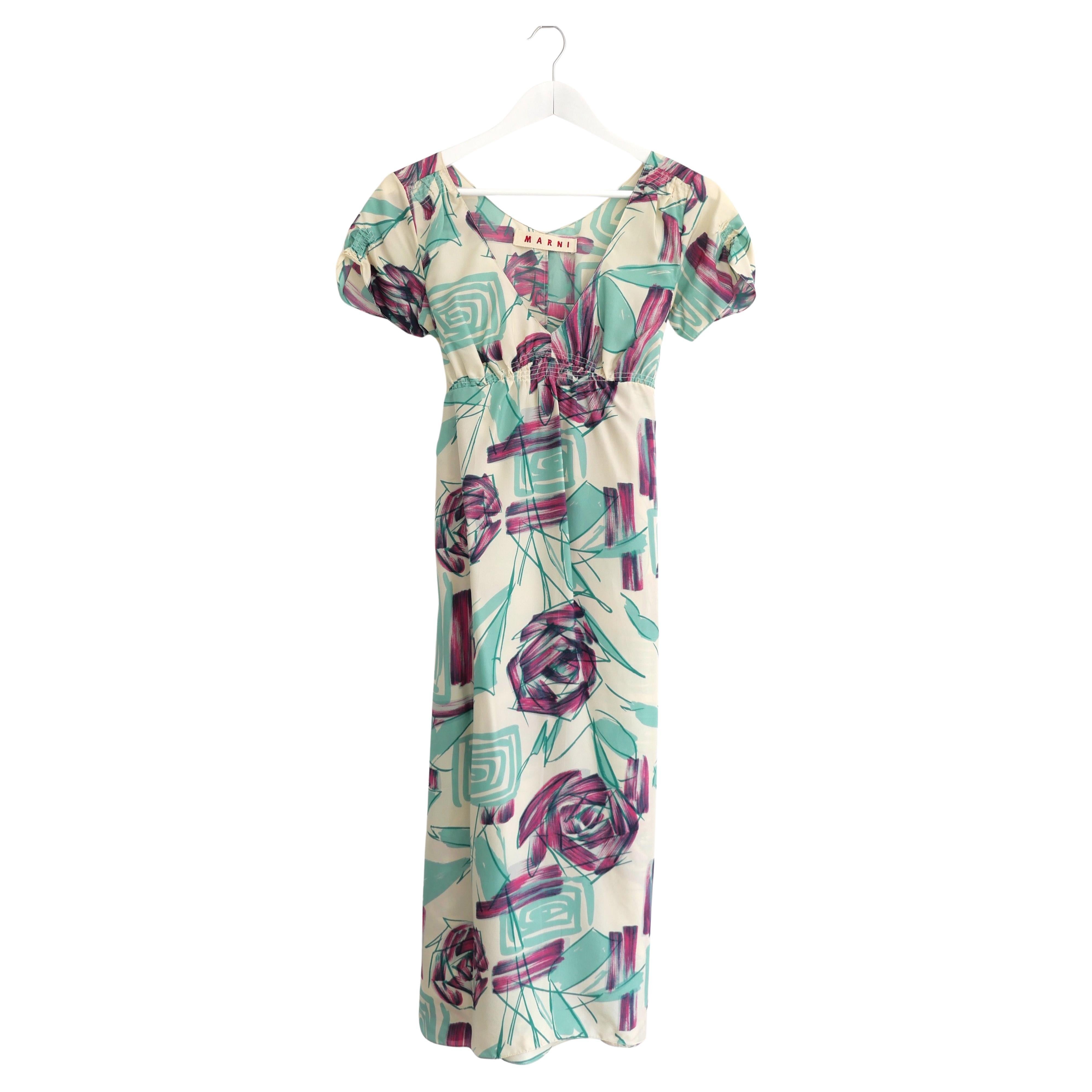 Marni Primavera 2005 Vestido de Seda Remolino Rosa en venta