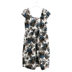 Marni Spring 2007 Blue & Brown Primrose Floral Dress