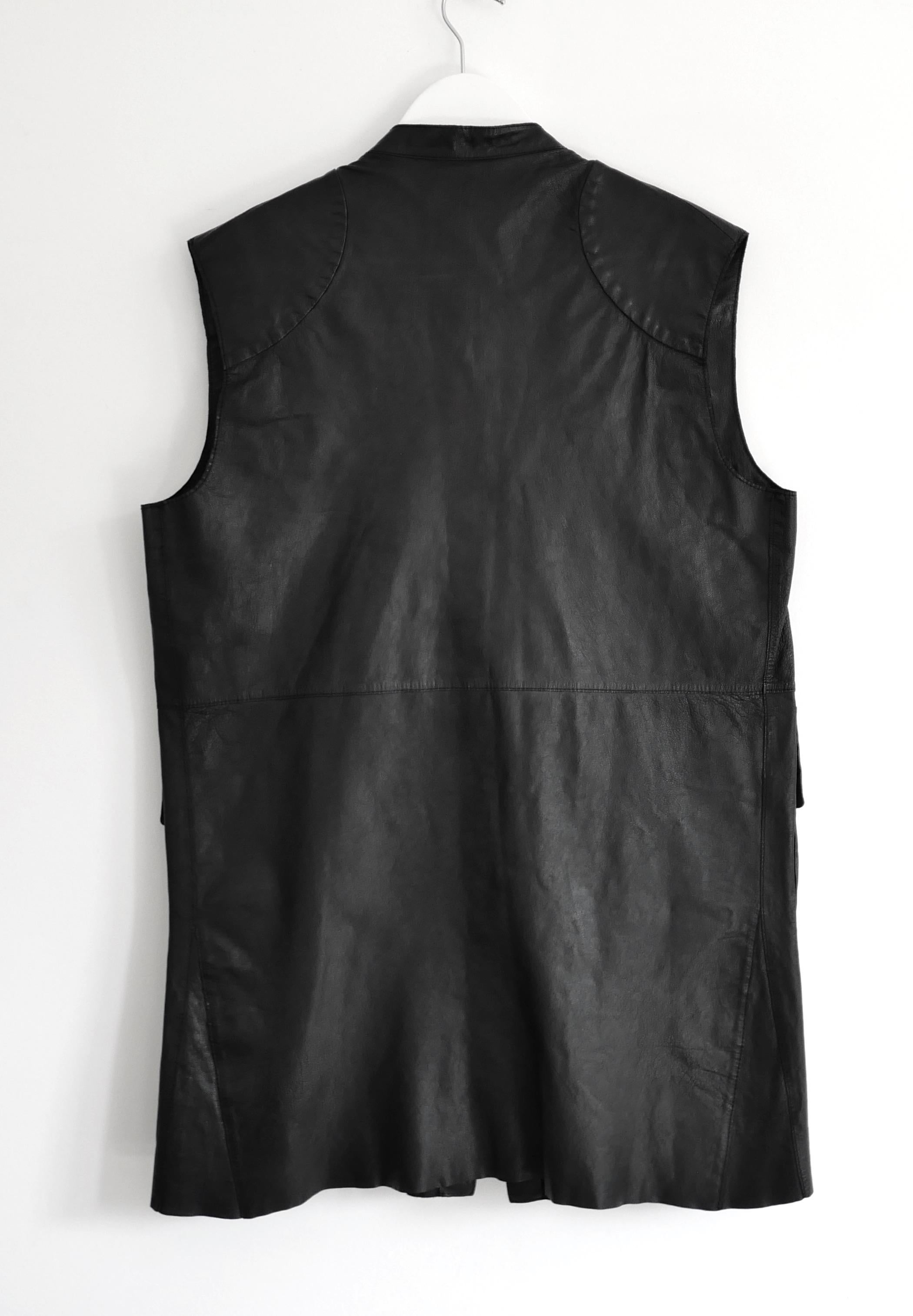Marni Spring 2010 Leather Sleeveless Cargo Jacket In New Condition For Sale In London, GB