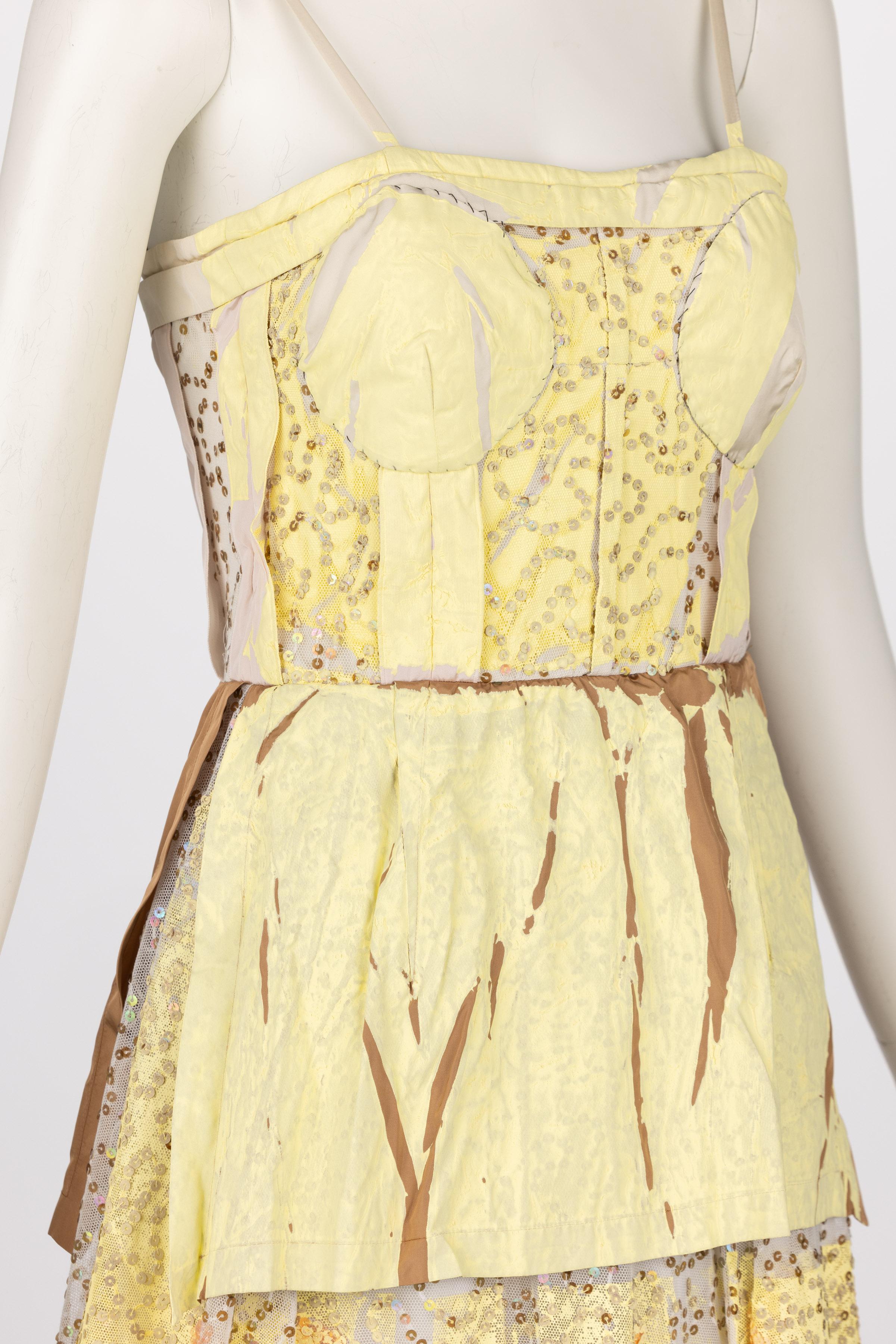 Marni Spring 2019 Runway Yellow Sequins Sleeveless Dress For Sale 6