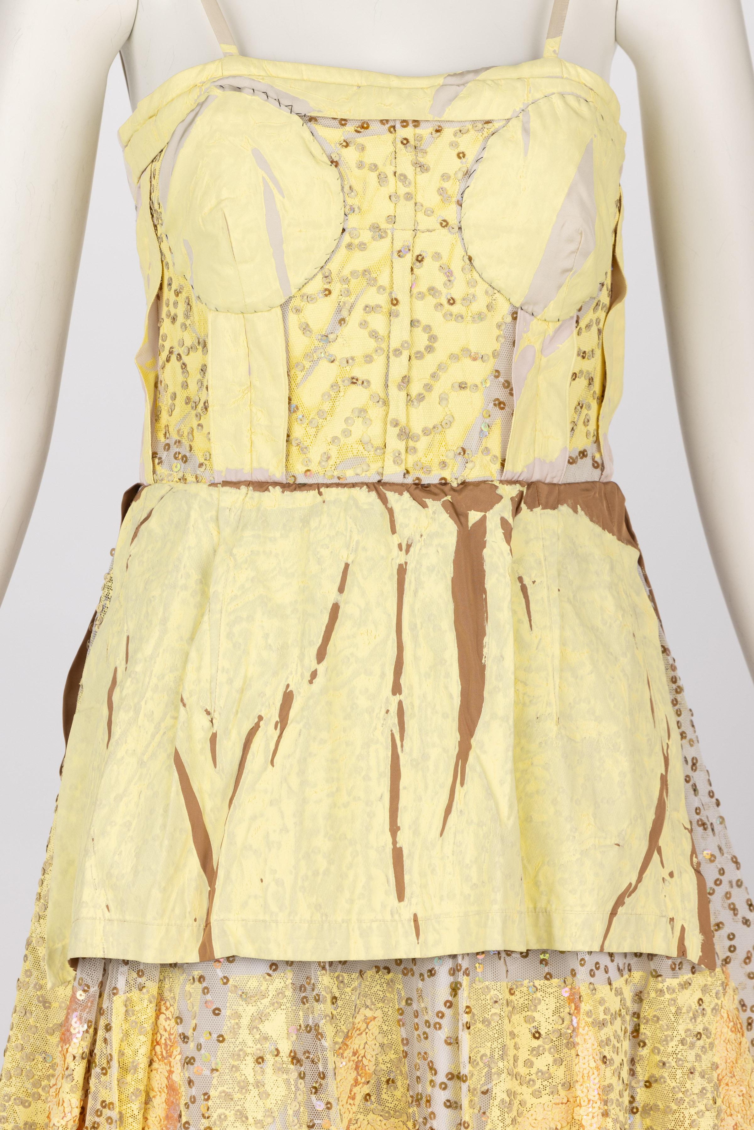 Marni Spring 2019 Runway Yellow Sequins Sleeveless Dress For Sale 4