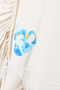 Marni SS19 Handbemaltes Kleid aus Baumwollsegeltuch mit Blumenmuster