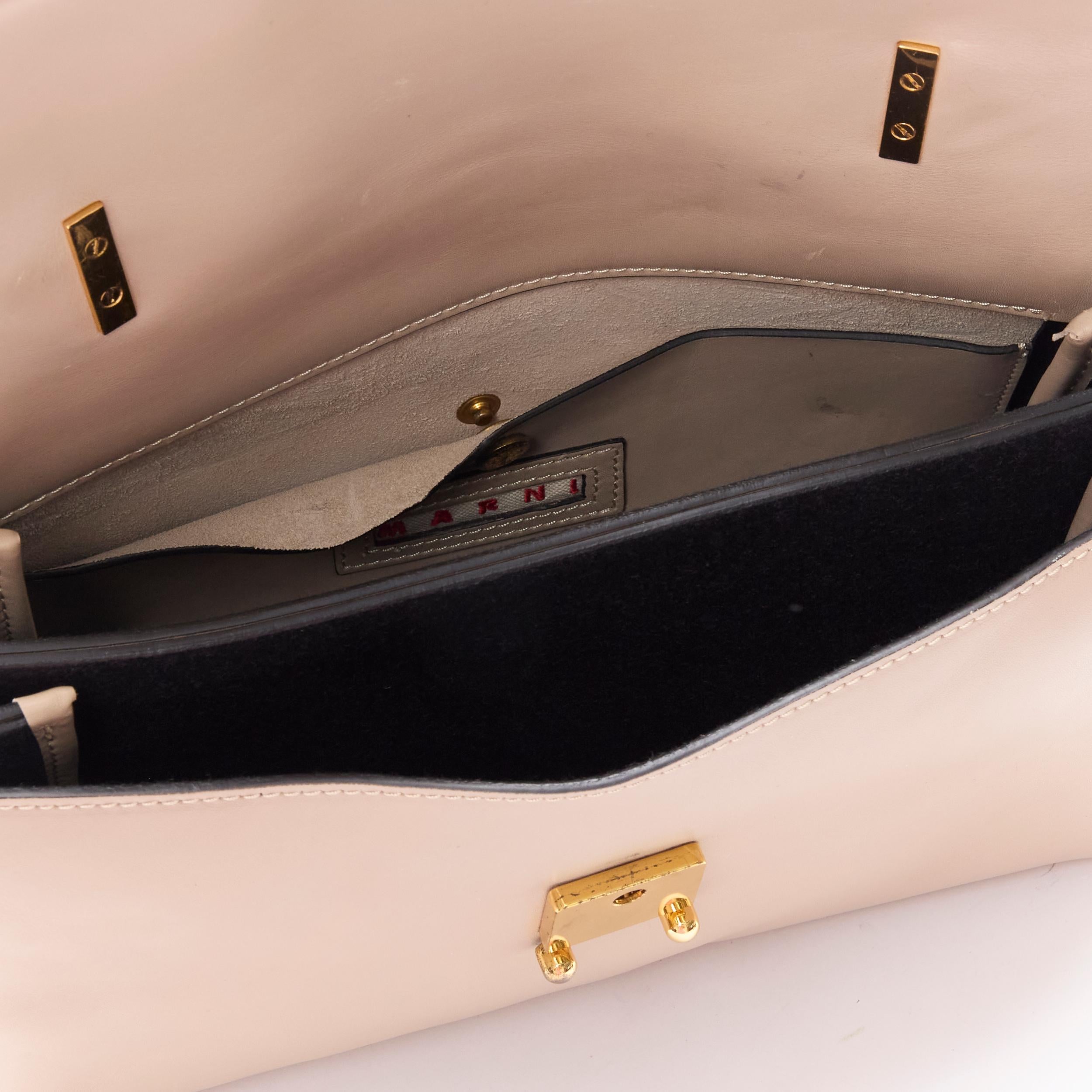 MARNI stone grey black clasp lock flap top handle crossbody satchel bag 1