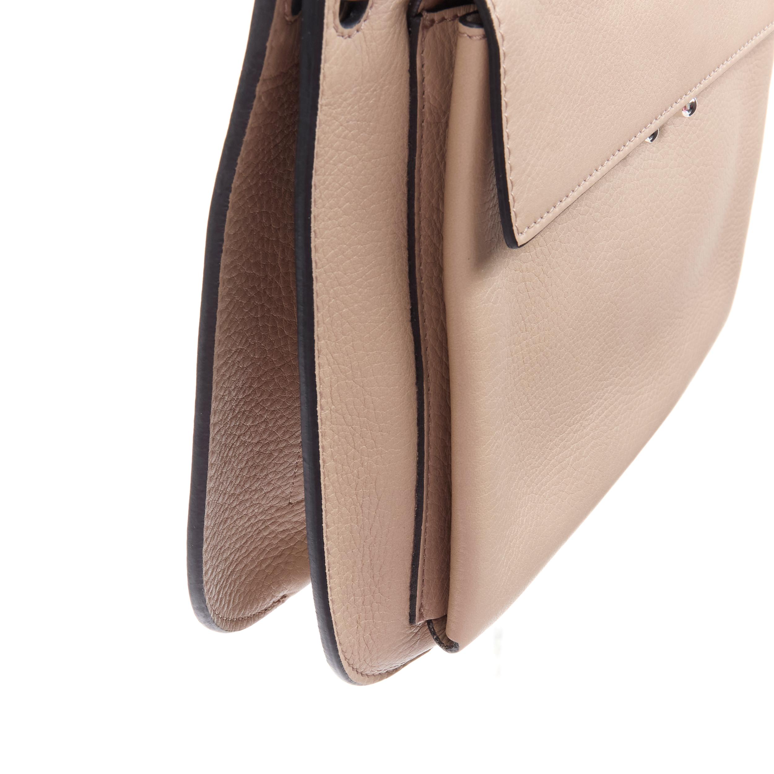 MARNI stone grey silver lock dual zip pouch chain sport strap crossbody bag For Sale 2