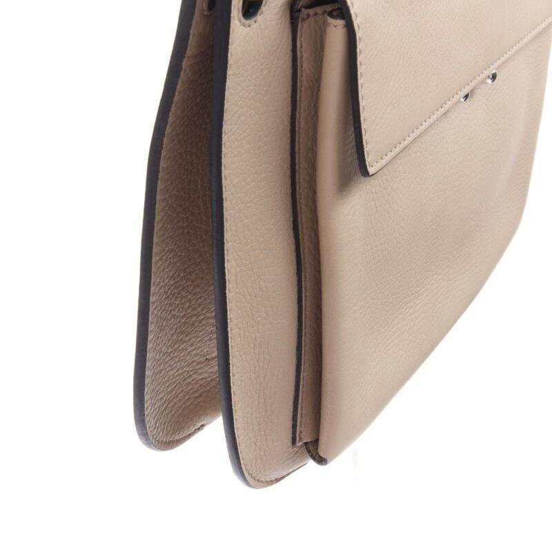 MARNI stone grey silver lock dual zip pouch chain sport strap crossbody bag For Sale 5