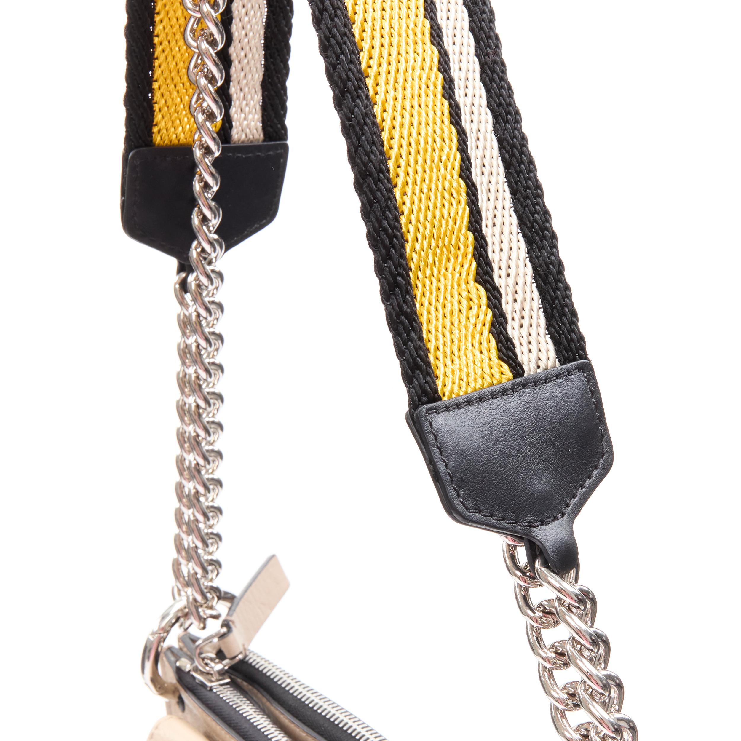MARNI stone grey silver lock dual zip pouch chain sport strap crossbody bag For Sale 3