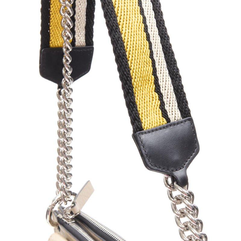 MARNI stone grey silver lock dual zip pouch chain sport strap crossbody bag For Sale 6