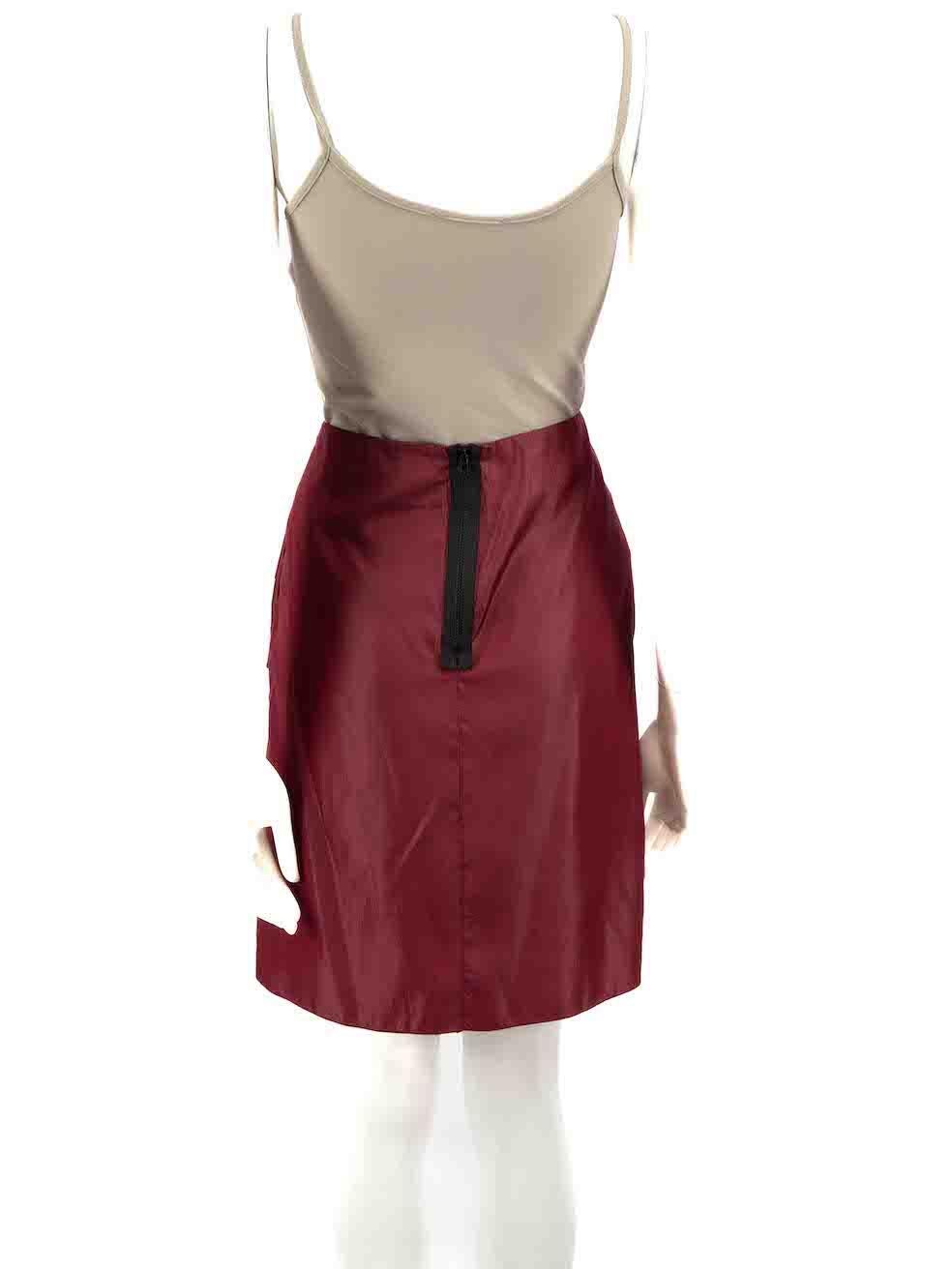 Marni Summer 2010 Burgundy Drape Detail Skirt Size S In Fair Condition For Sale In London, GB