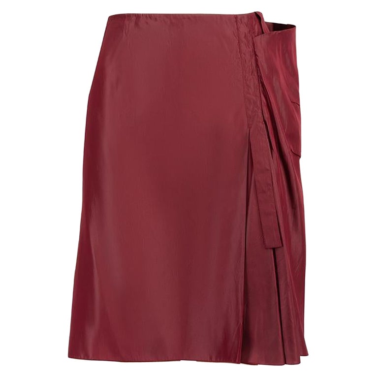 Marni Verano 2010 Burgundy Drape Detail Falda Talla S en venta