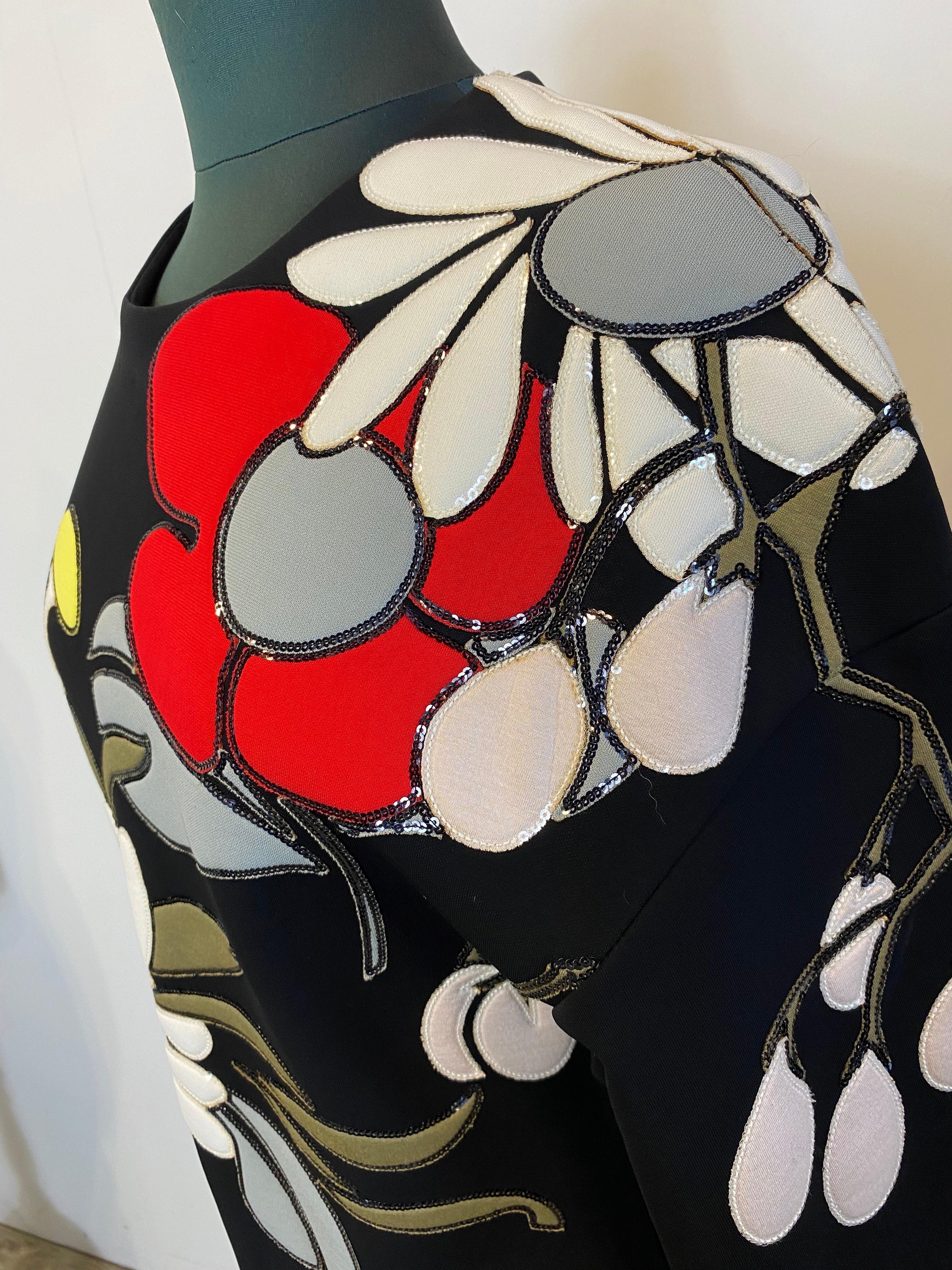 Pull Marni en viscose noire à motif floral Excellent état - En vente à Carnate, IT