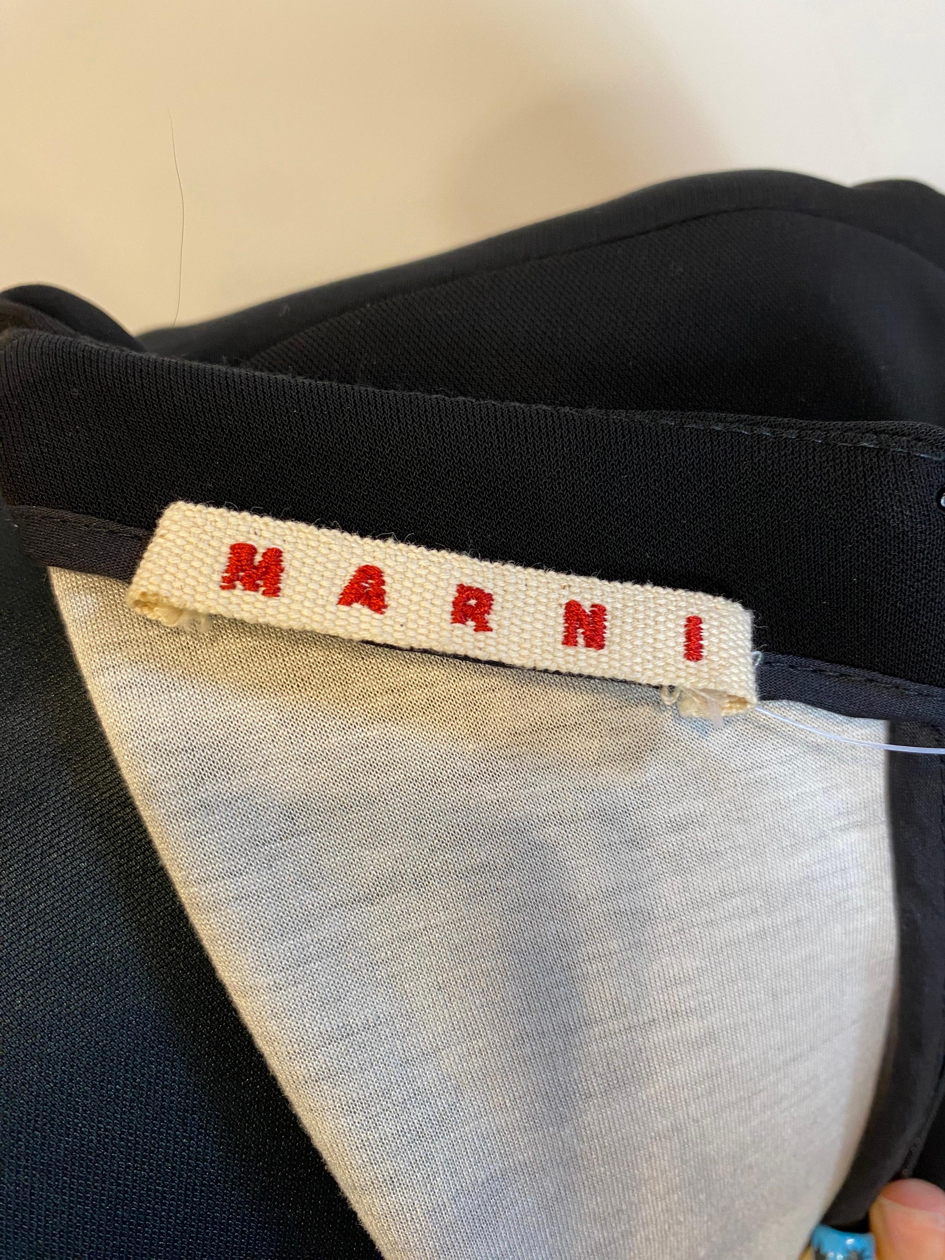 Pull Marni en viscose noire à motif floral en vente 1