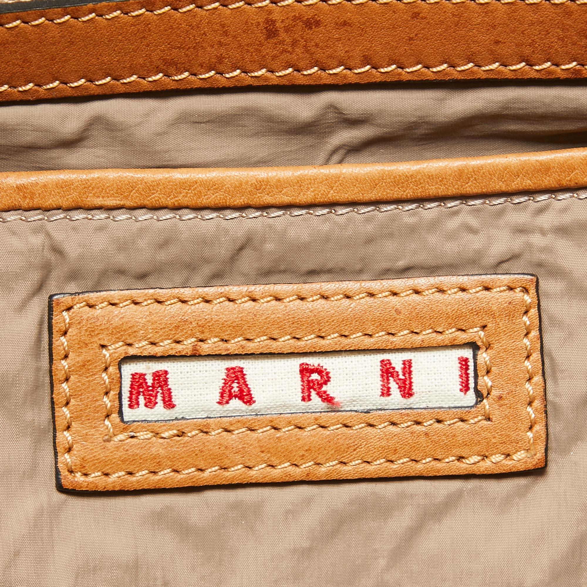 Marni Tan Leather Studs Around Messenger Bag 6
