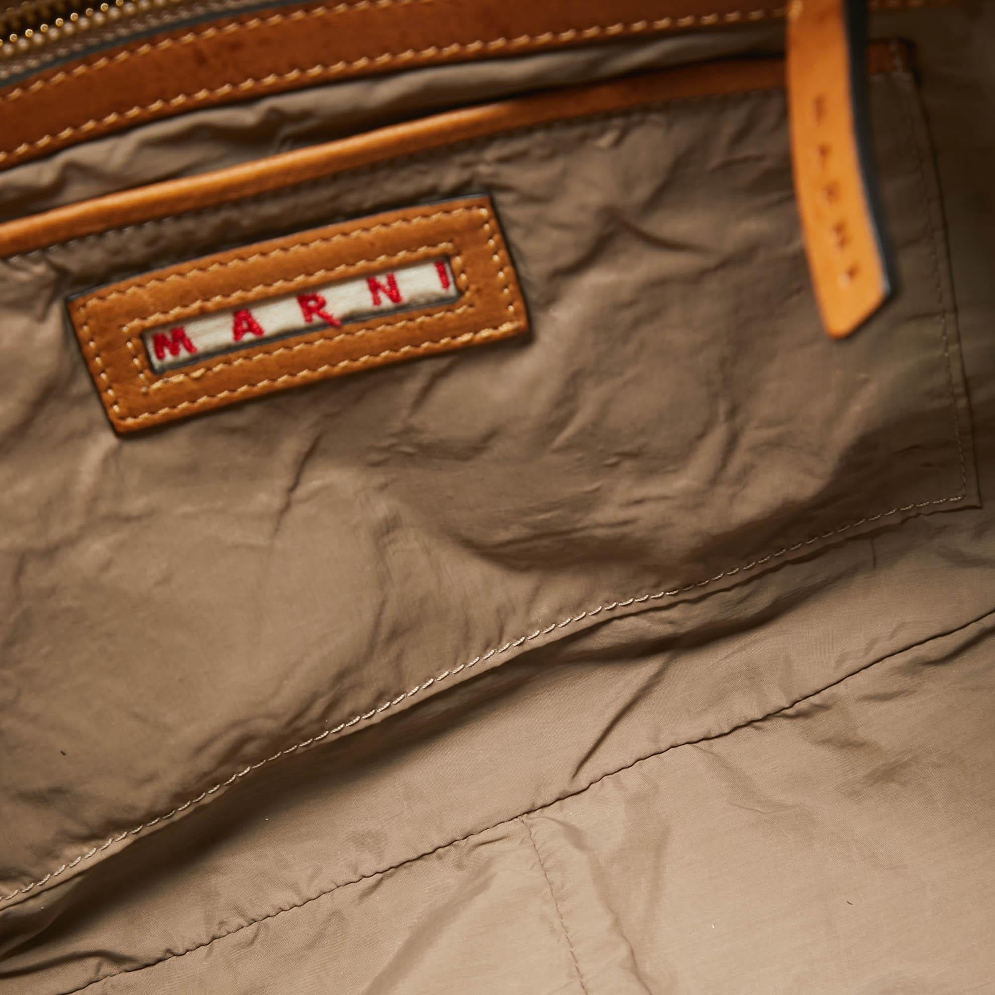 Marni Tan Leather Studs Around Messenger Bag 5