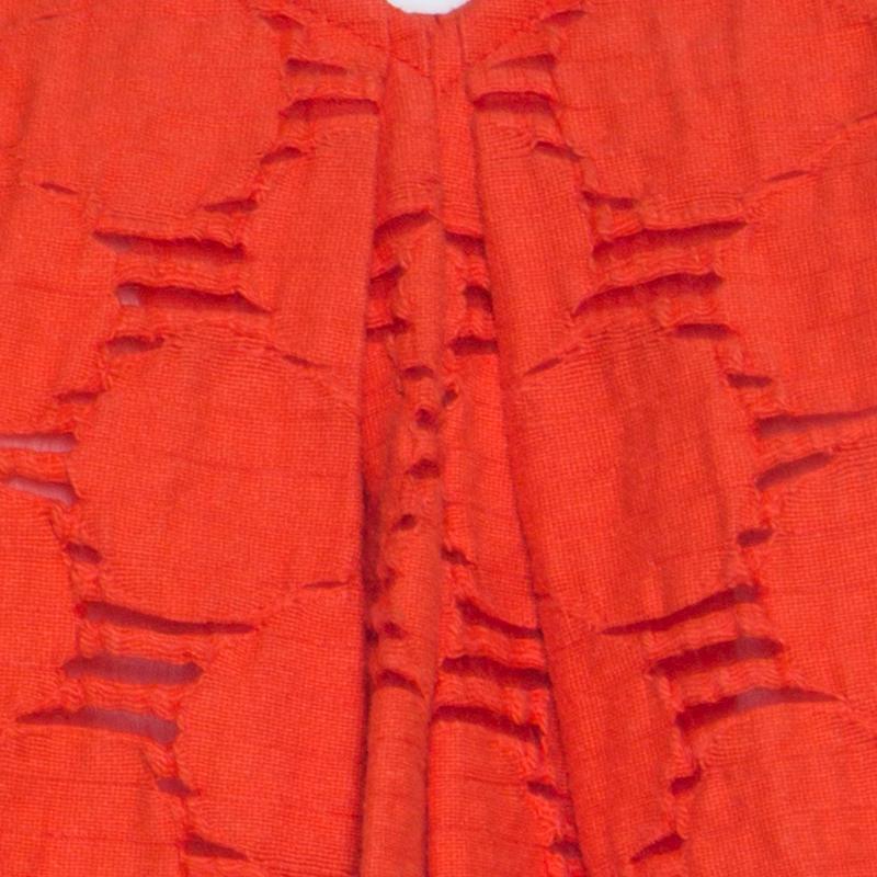 Marni Tangerine Floral Cotton Lace Shift Dress S For Sale 1