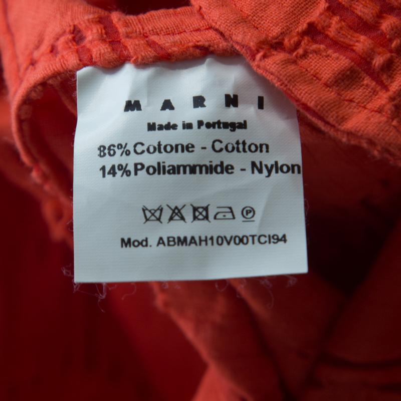 Marni Tangerine Floral Cotton Lace Shift Dress S For Sale 2