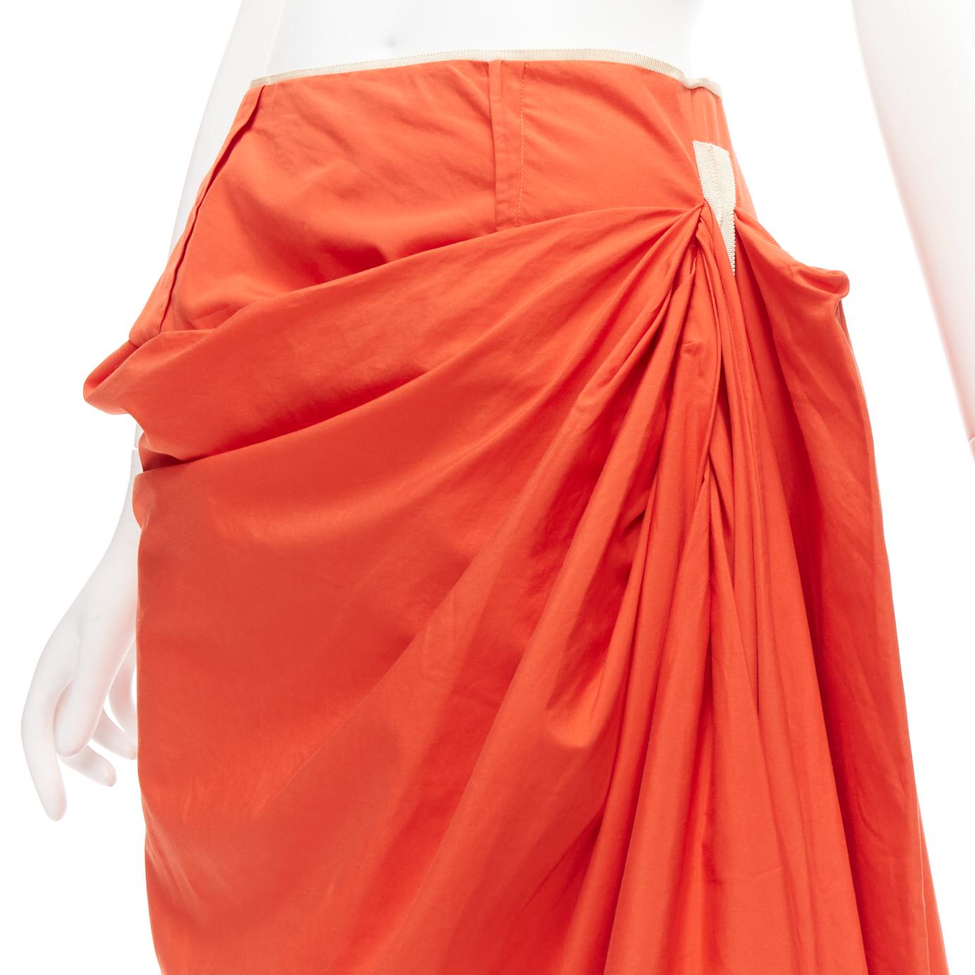 MARNI tangerine orange cotton asymmetric drape pencil midi skirt IT40 S
Reference: CELG/A00431
Brand: Marni
Material: Cotton
Color: Orange
Pattern: Solid
Closure: Zip
Extra Details: Unlined.
Made in: Italy

CONDITION:
Condition: Excellent, this item
