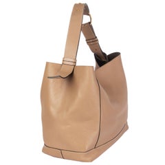 MARNI taupe-beige Leder Umhängetasche