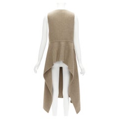 MARNI taupe brown virgin wool blend high low hem vest coat IT36 XS