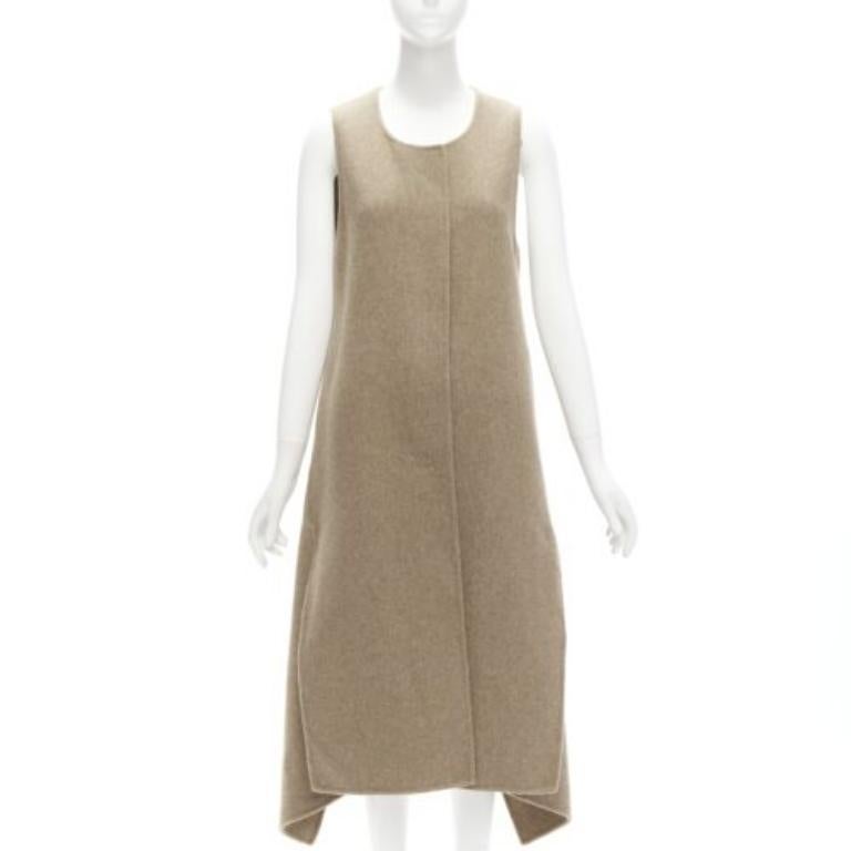 MARNI taupe braun Schurwolle Mischung hoch niedrig Saum Weste Mantel IT36 XS (Braun) im Angebot