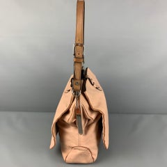 MARNI Sac à bandoulière en cuir taupe à rabats latéraux