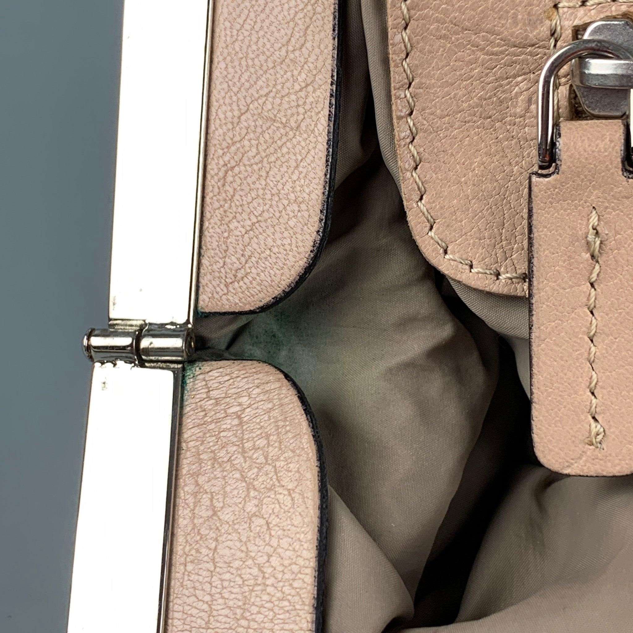 MARNI Taupe Leather Side Flaps Shoulder Bag For Sale 3