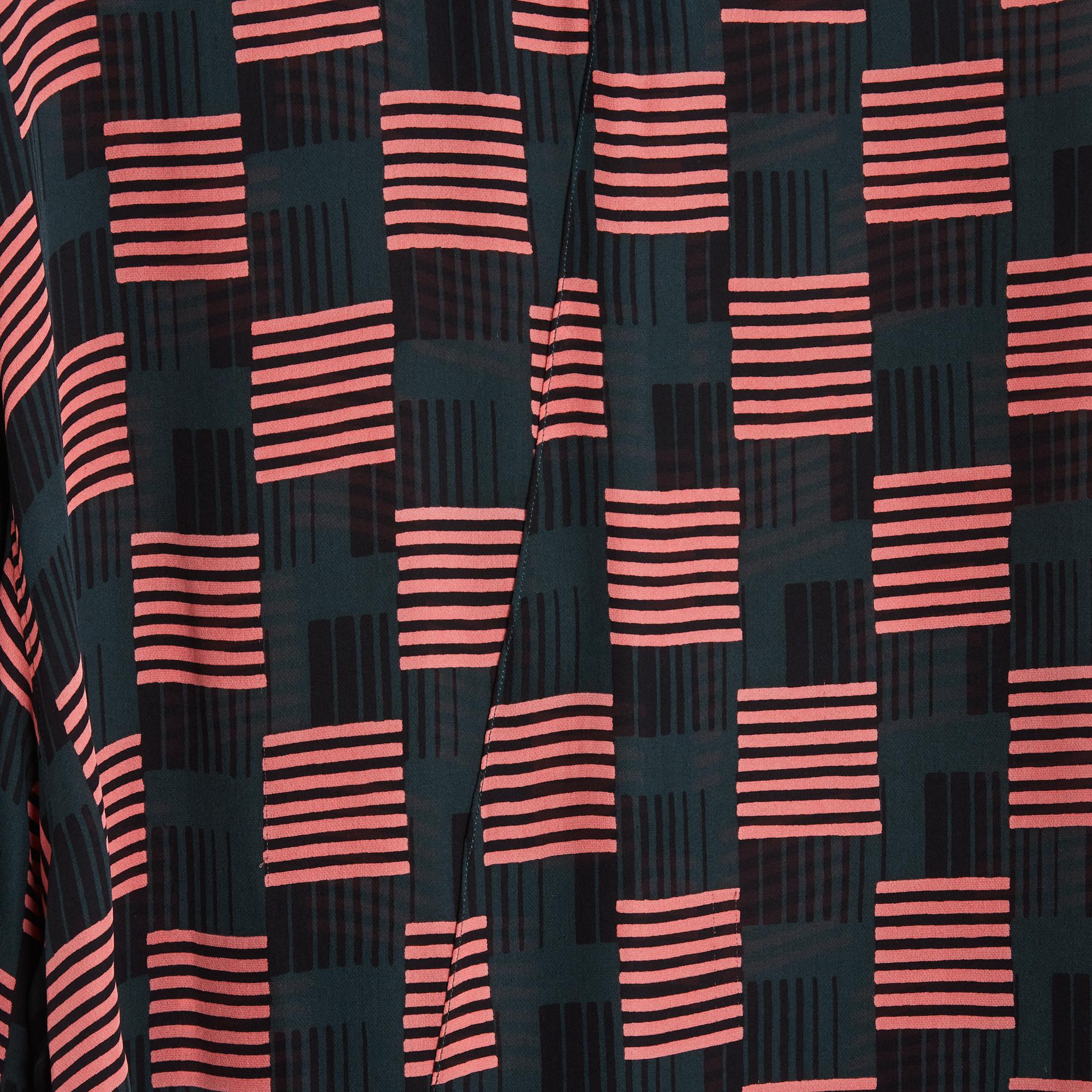 Marni Top Sobredimensionado Soie FR36 Verde africano Sobredimensionado Blusa de crepé de seda UK8 US6 Negro en venta