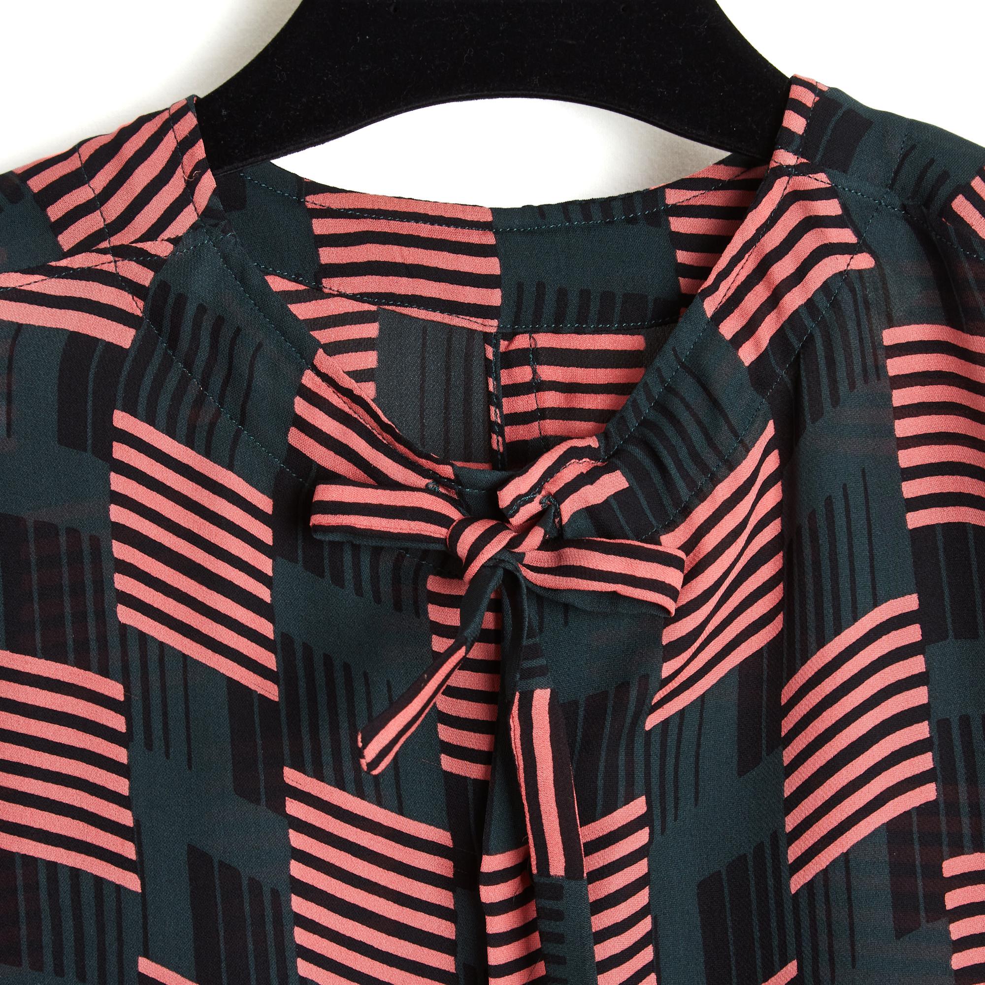 Femenino o masculino Marni Top Sobredimensionado Soie FR36 Verde africano Sobredimensionado Blusa de crepé de seda UK8 US6 en venta