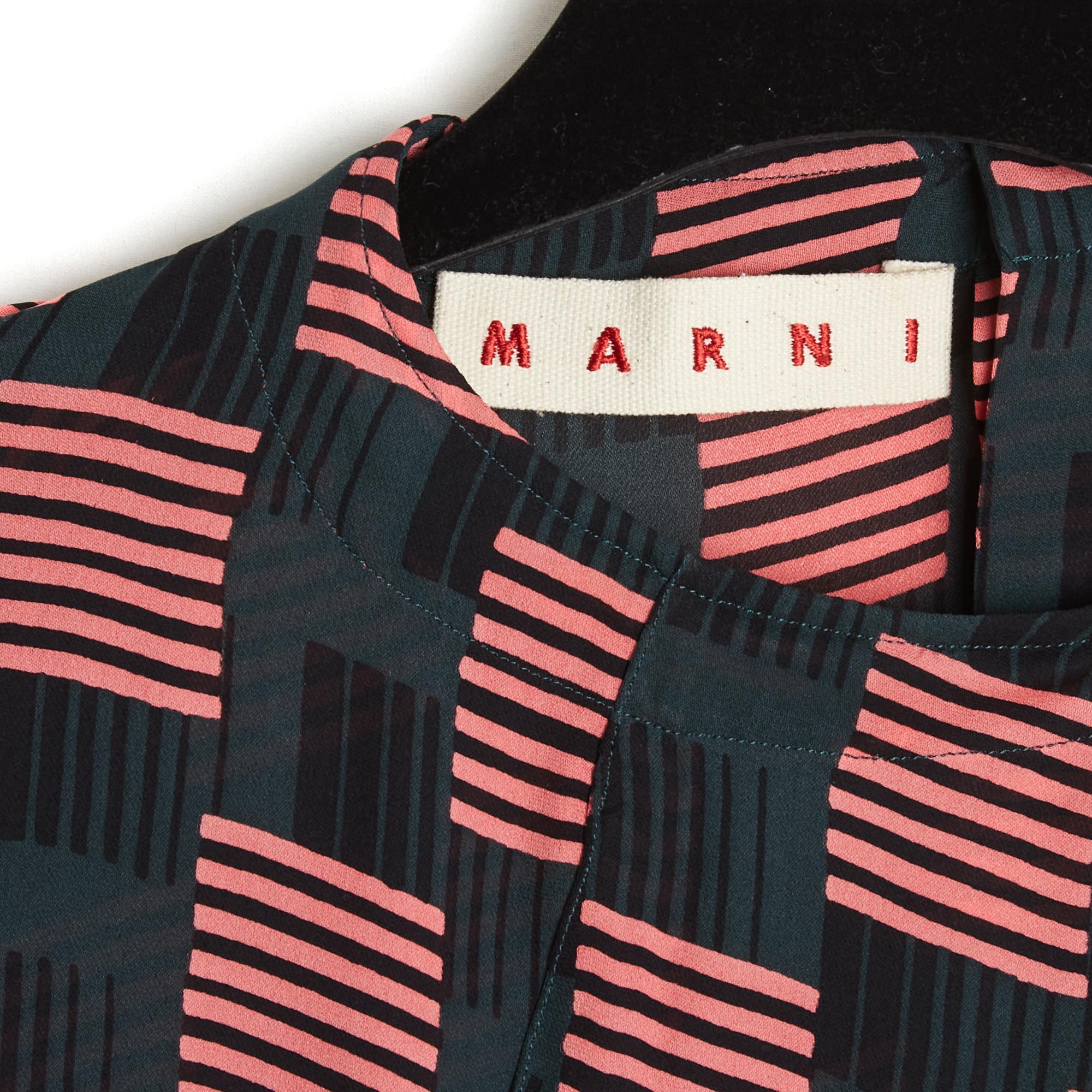 Marni Top Sobredimensionado Soie FR36 Verde africano Sobredimensionado Blusa de crepé de seda UK8 US6 en venta 1