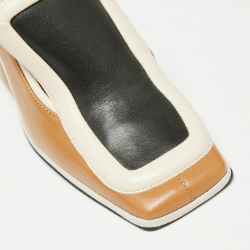 Marni Sandales à talons carrés en cuir tricolore, taille 37 Pour femmes en vente
