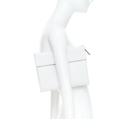 MARNI Trunk smooth white calfskin gold hardware envelope flat clutch bag