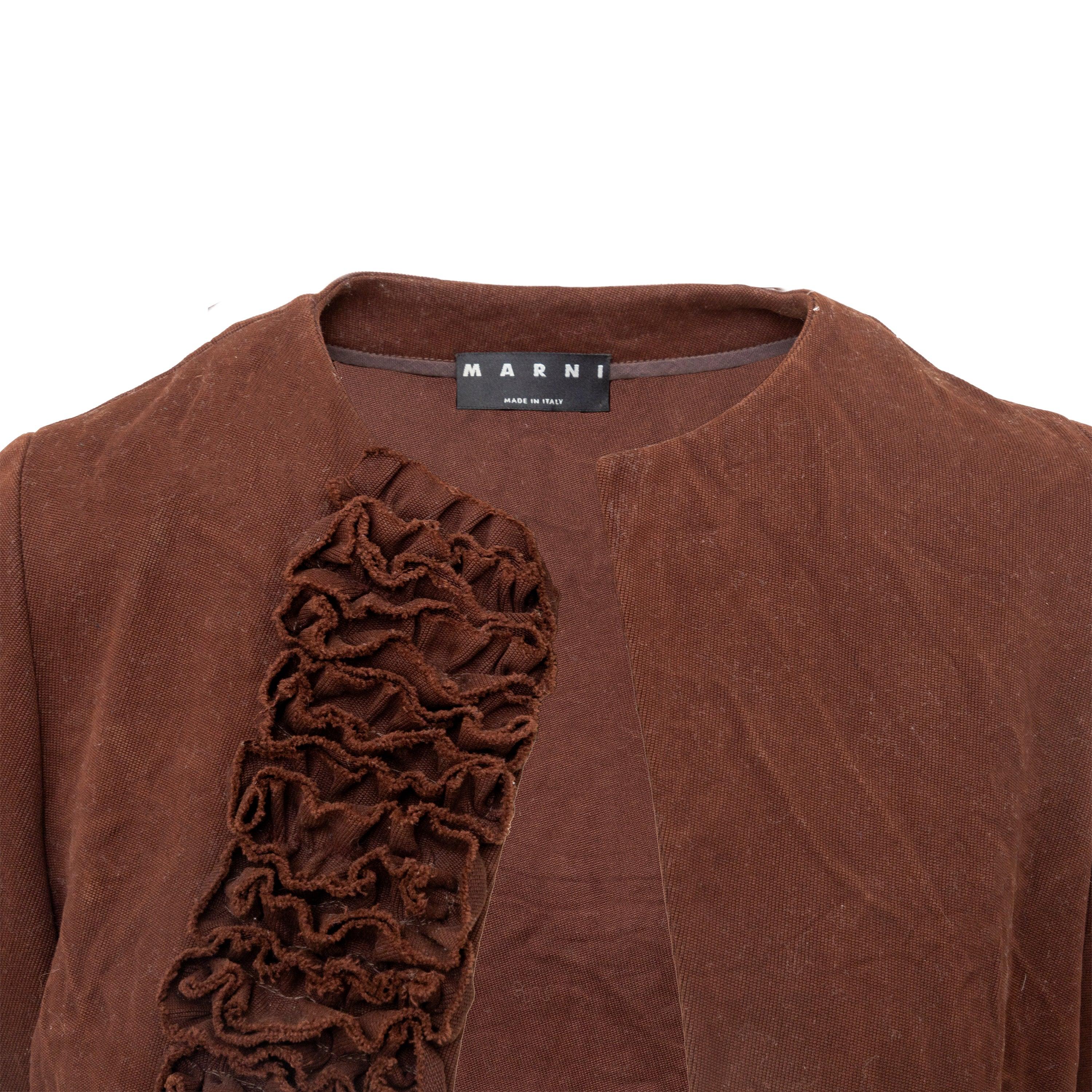 Marrone Giacca in twill di Marni - Anni '10 in vendita
