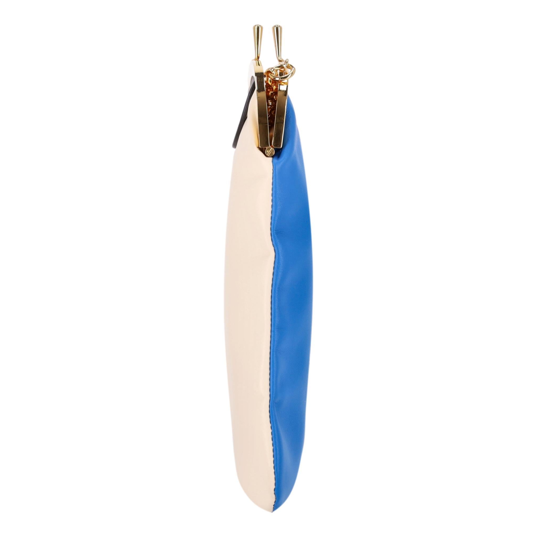 Women's Marni Two-Tone Leather Phone Pouch/Bag On A Chain For Sale
