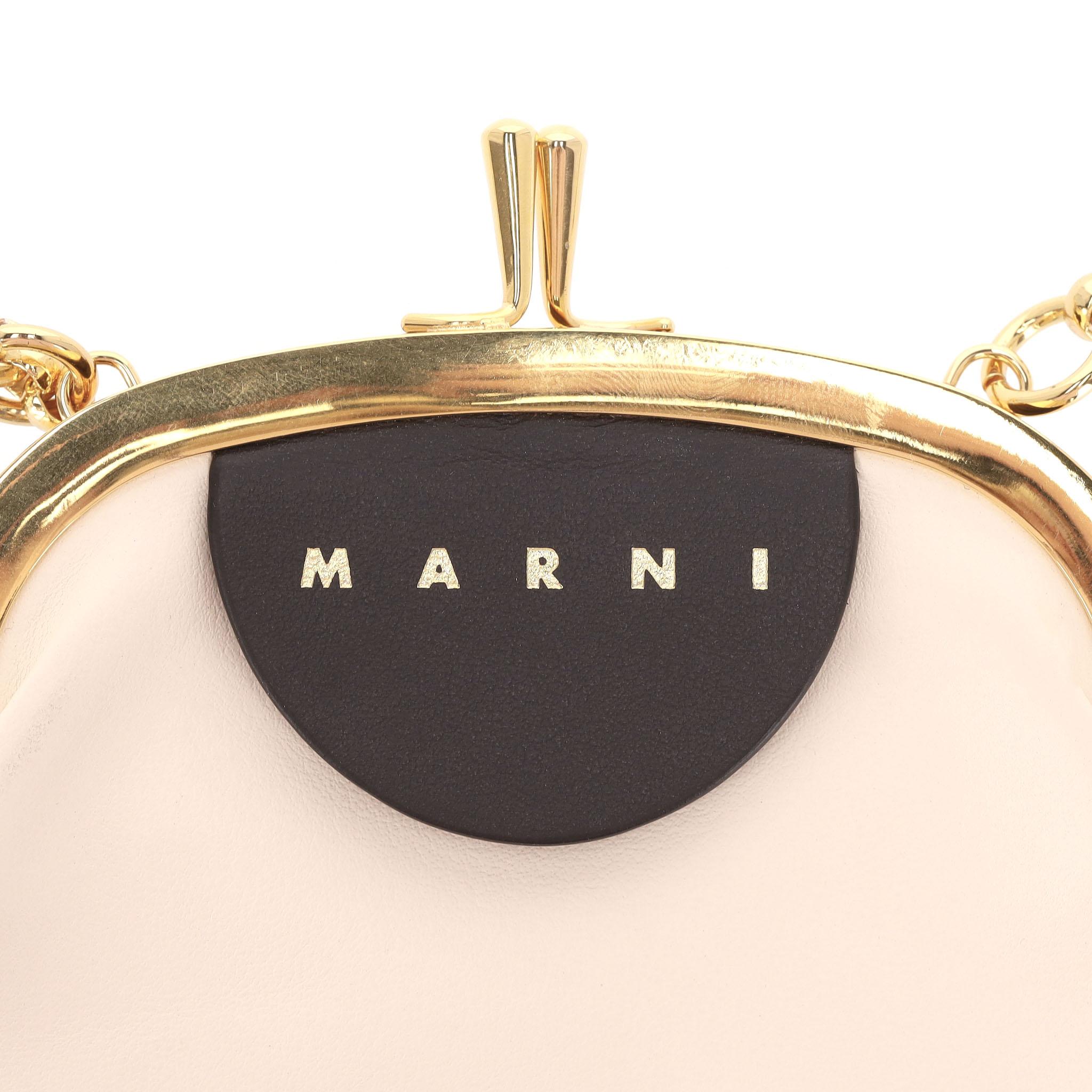 Marni Two-Tone Leather Phone Pouch/Bag On A Chain For Sale 4