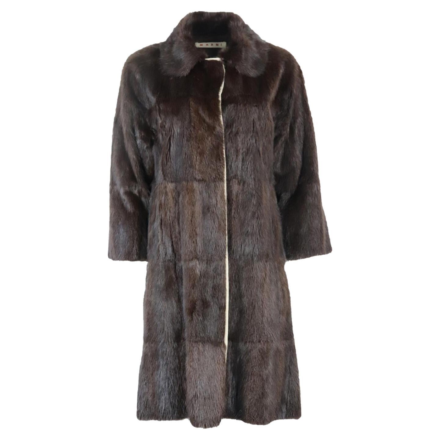 Marni Vintage Rabbit Fur Coat It 42 Uk 10