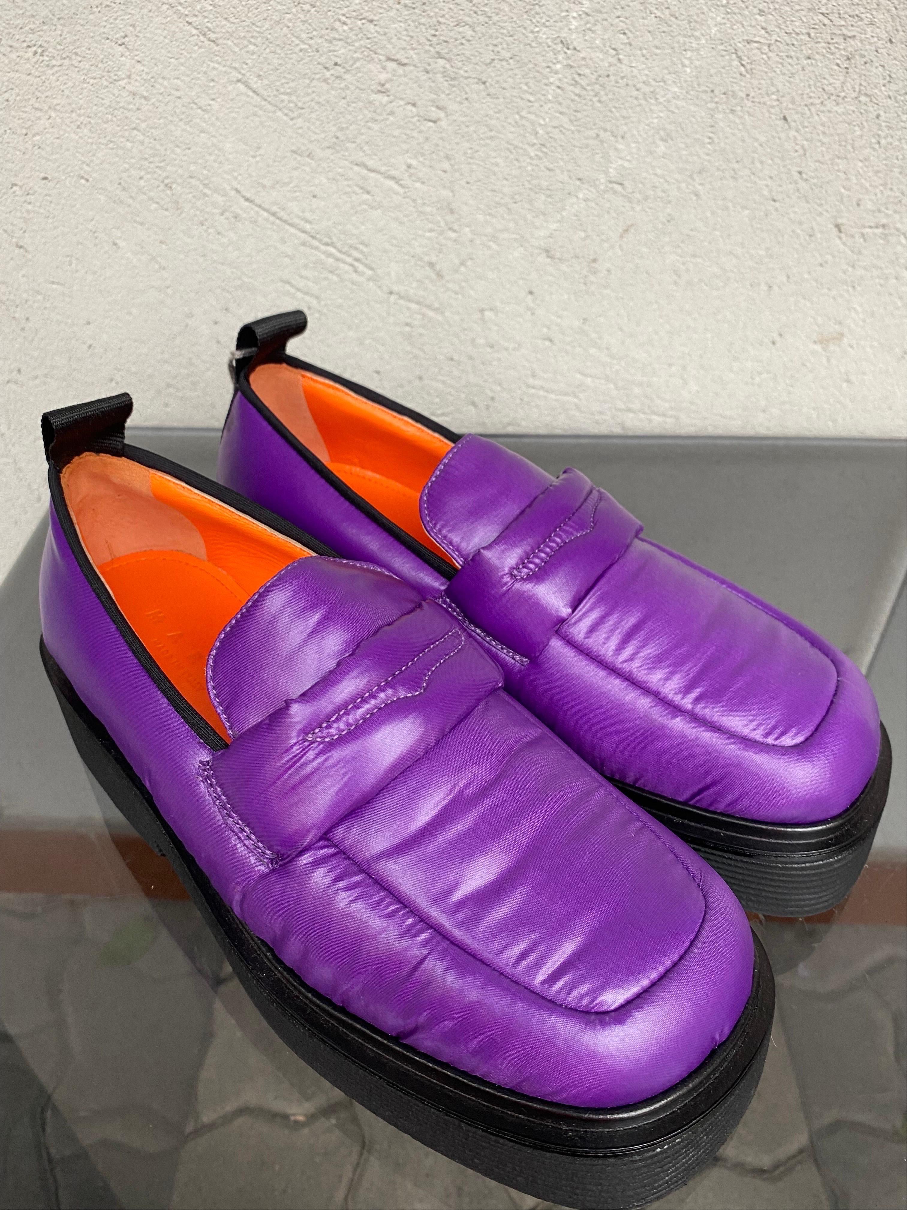 Purple Marni Violet fabric Loafers 