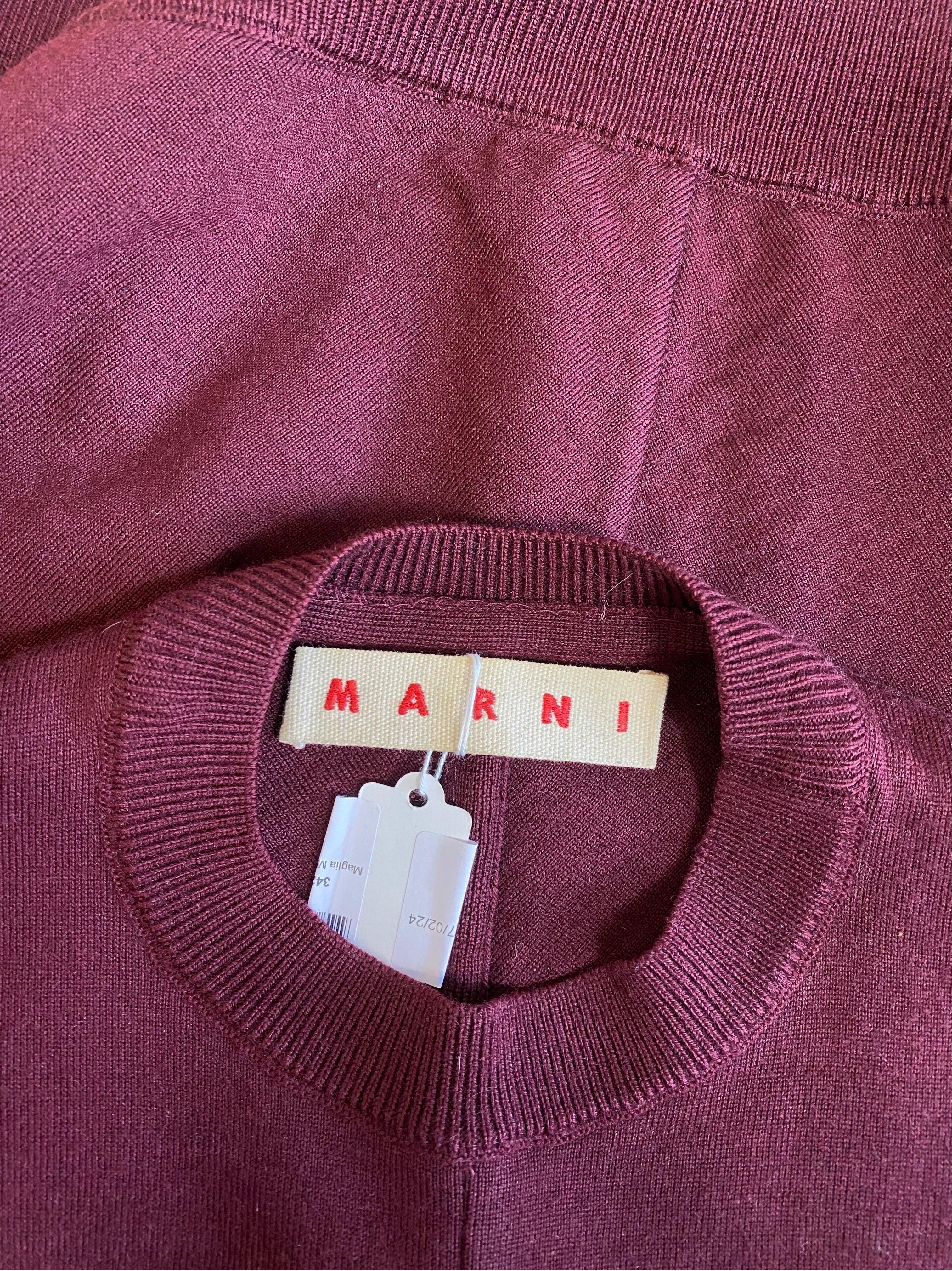 Marni Virgin wool Bordeaux sweatshirt 3