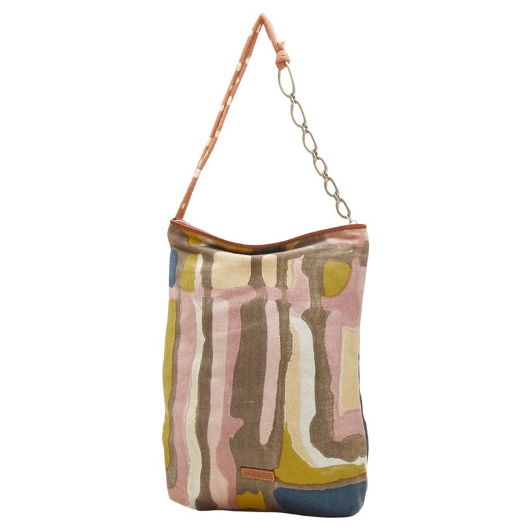 Marni Mini Bi-colour Canvas Cross-body Bag In Multi-colored