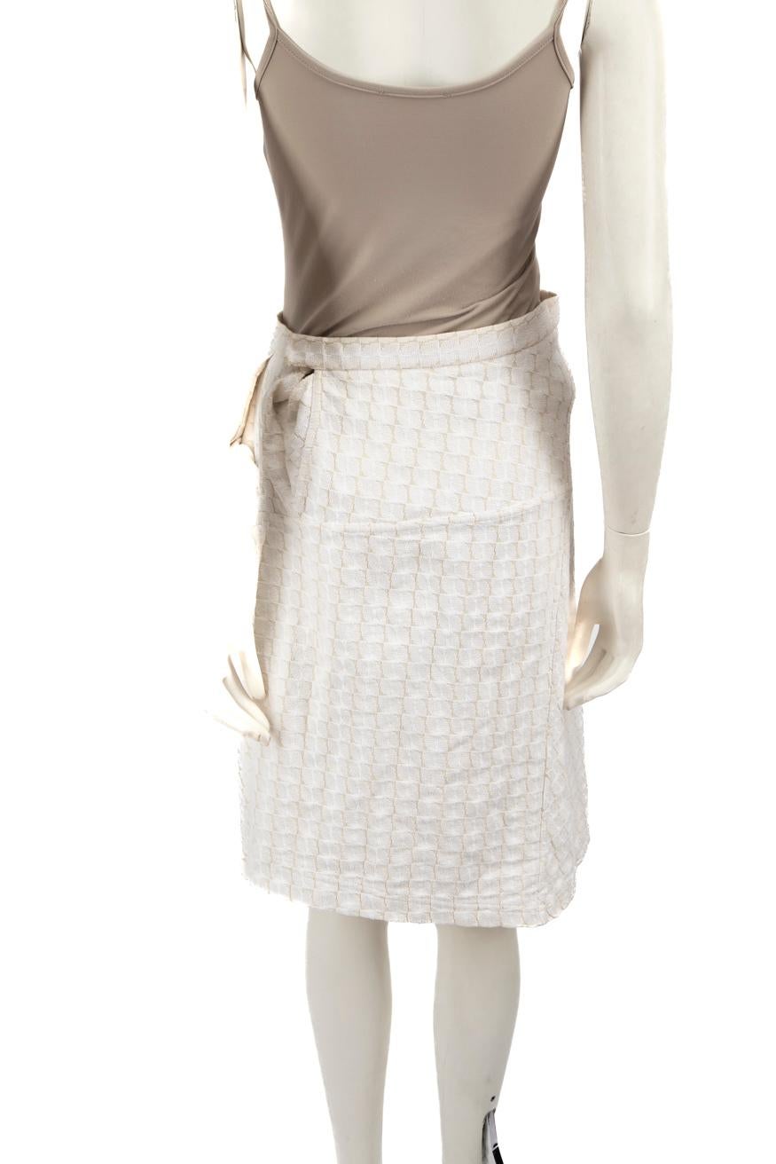 Gris Marni, jupe longue longueur genou à motif abstrait blanc, taille S en vente