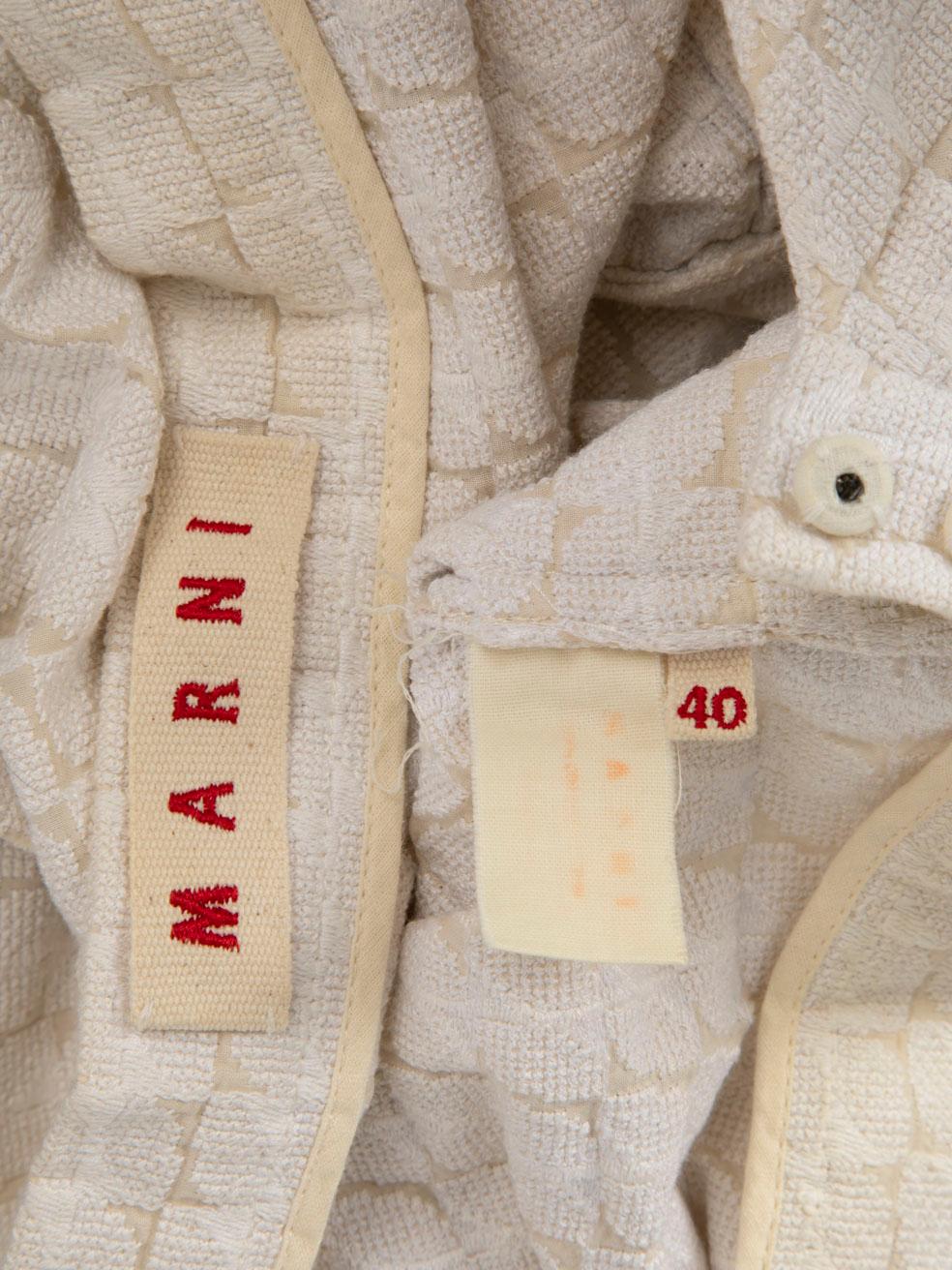 Marni, jupe longue longueur genou à motif abstrait blanc, taille S en vente 1
