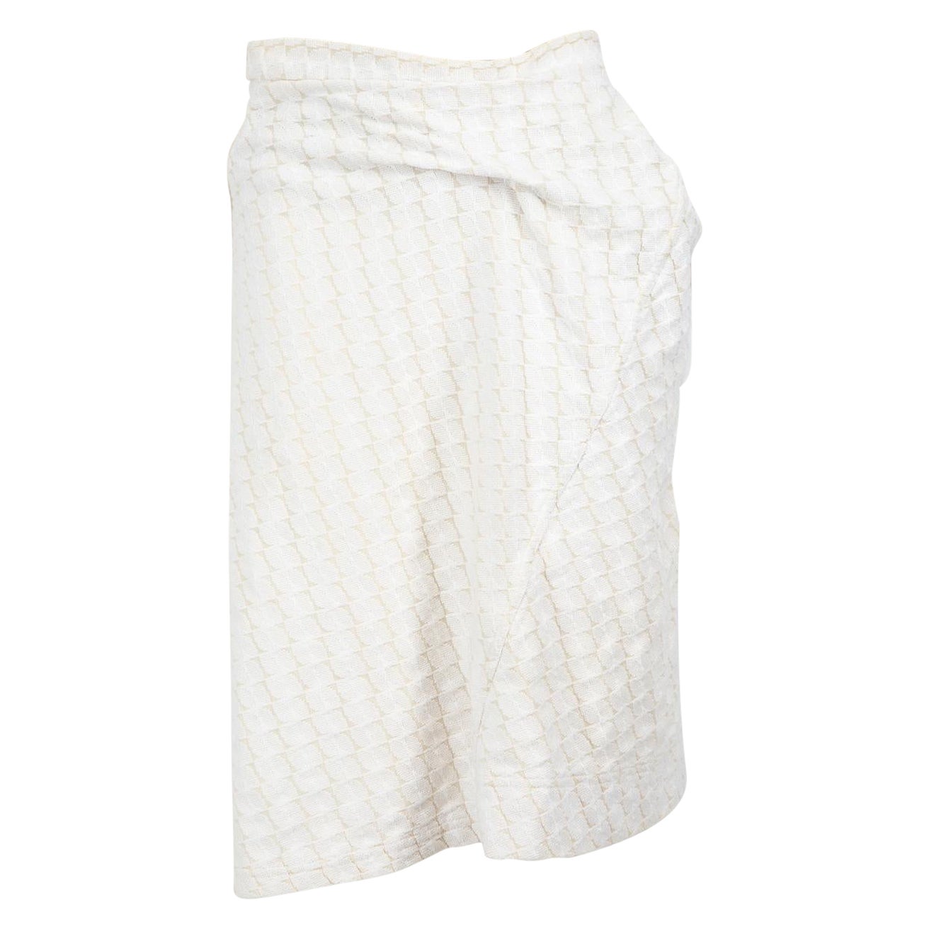 Marni, jupe longue longueur genou à motif abstrait blanc, taille S en vente