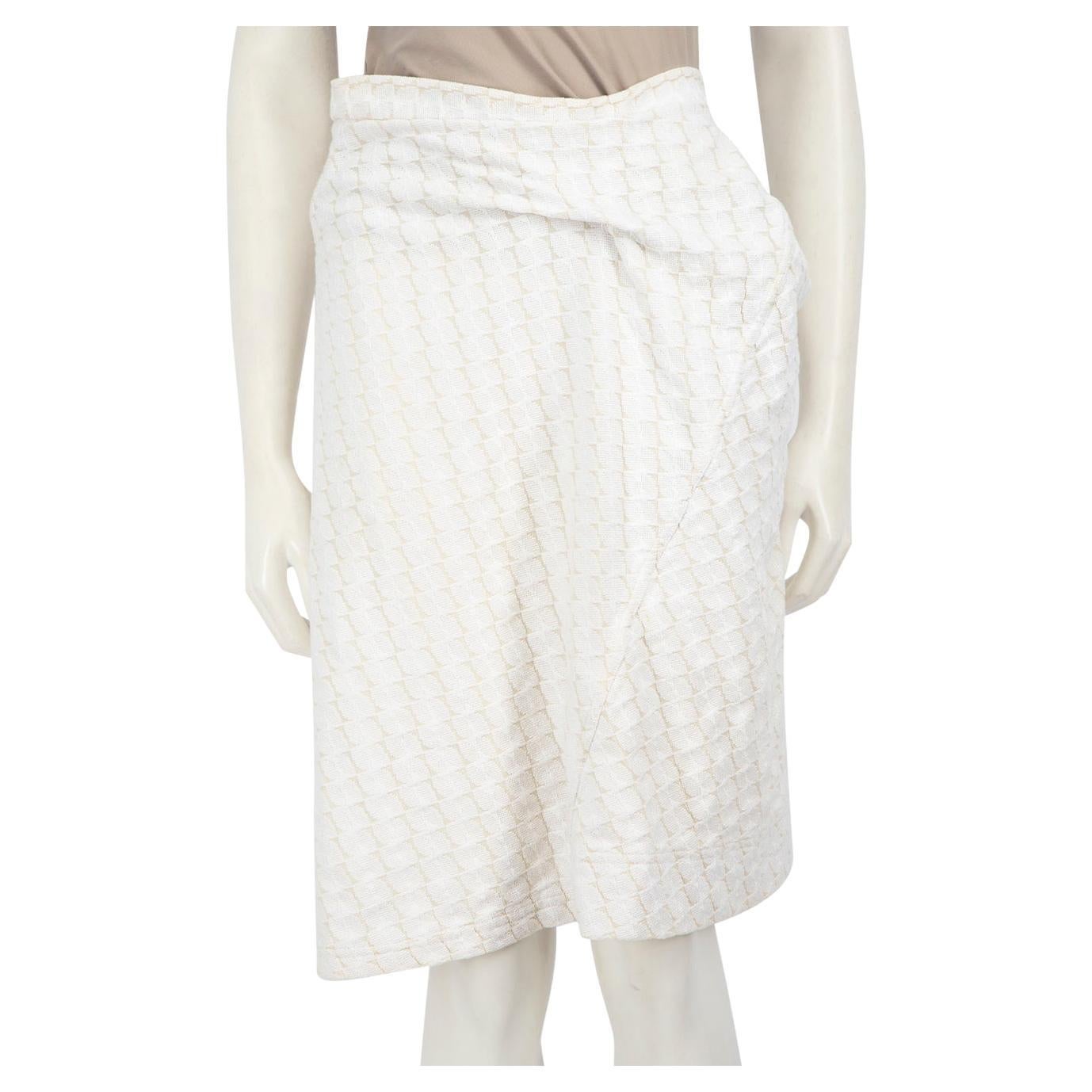 Marni, jupe longue longueur genou à motif abstrait blanc, taille S